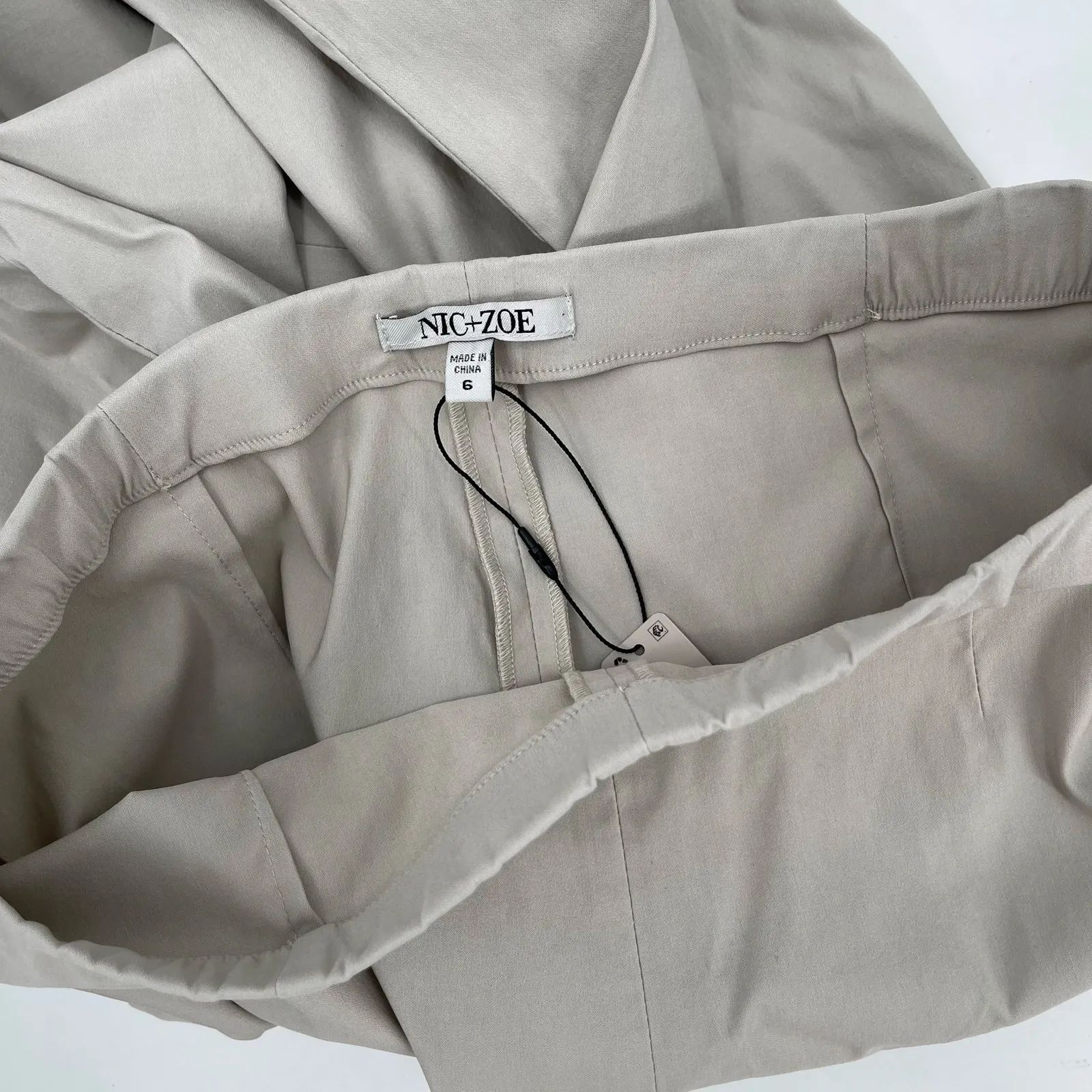 NIC + ZOE Pants Size 6 Cobblestone Pull On Cropped Wonderstretch Wide Leg Crop - Image 7