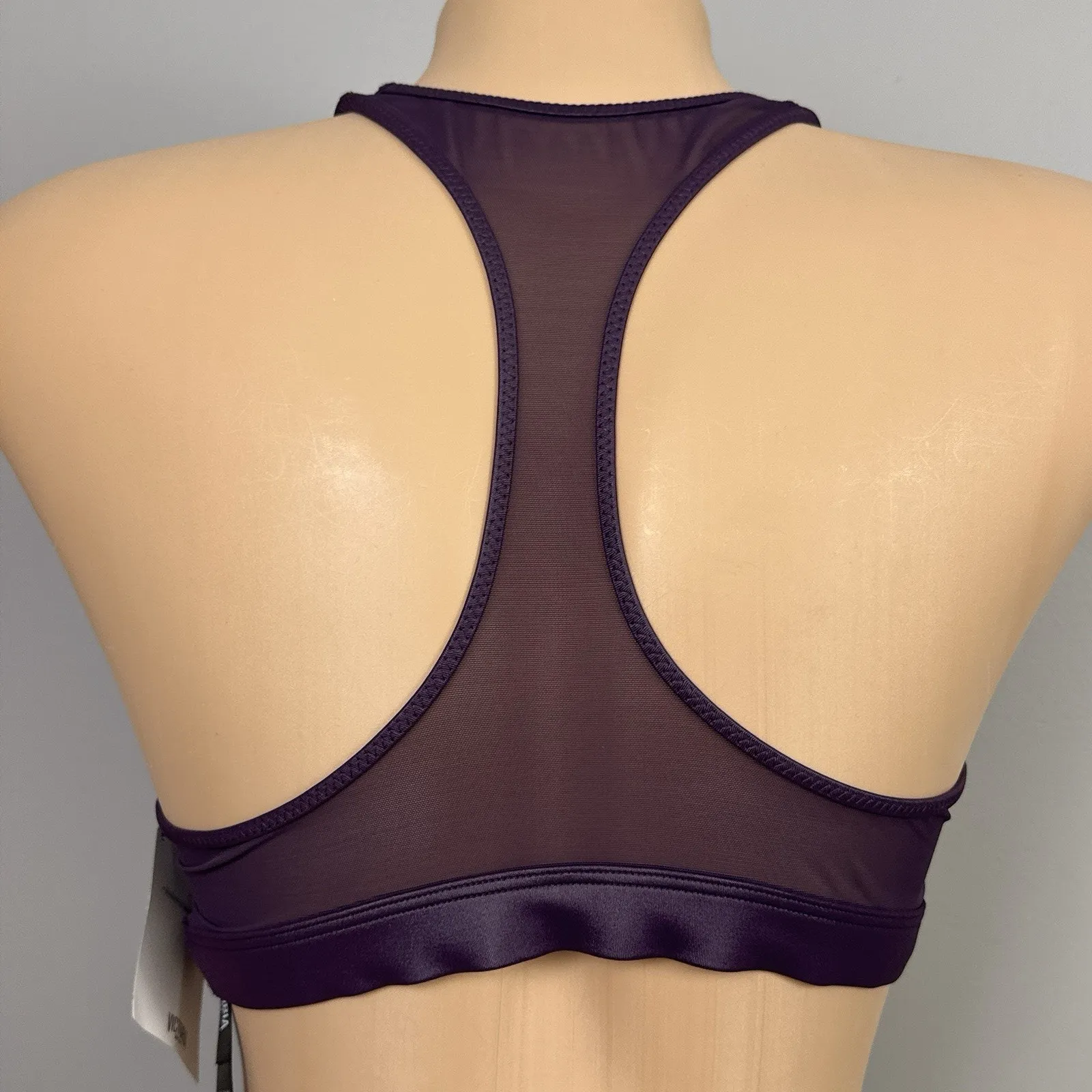New NWT Victoria Sport Bra Size Medium Body-Wick Purple Sheer Unlined Wireless - Image 4
