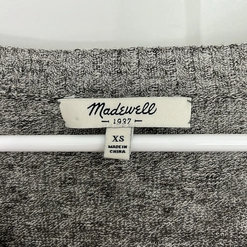 Madewell  XS Gray Lightweight Linen Long Sleeve Sweater - Image 5