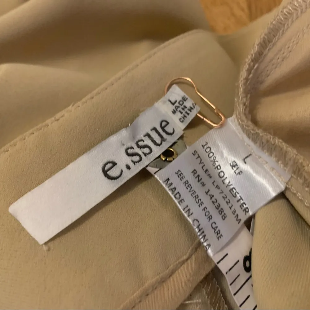 NWT High waist flowy wide leg belted culotte pants size L Tan Size L - Image 8