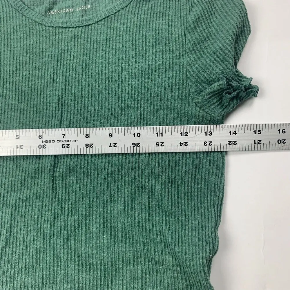 American Eagle Outfitters Womens T Shirt Green Short Sleeve Round Neck Size XS - Image 6