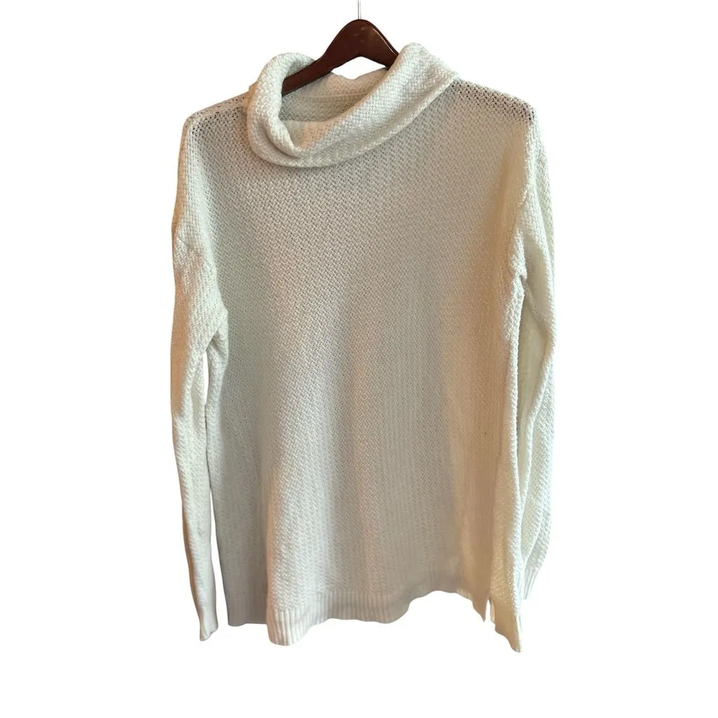 Vineyard Vines Women's Cowl Neck Sweater Ivory Size‎ L Long Sleeve - Image 5