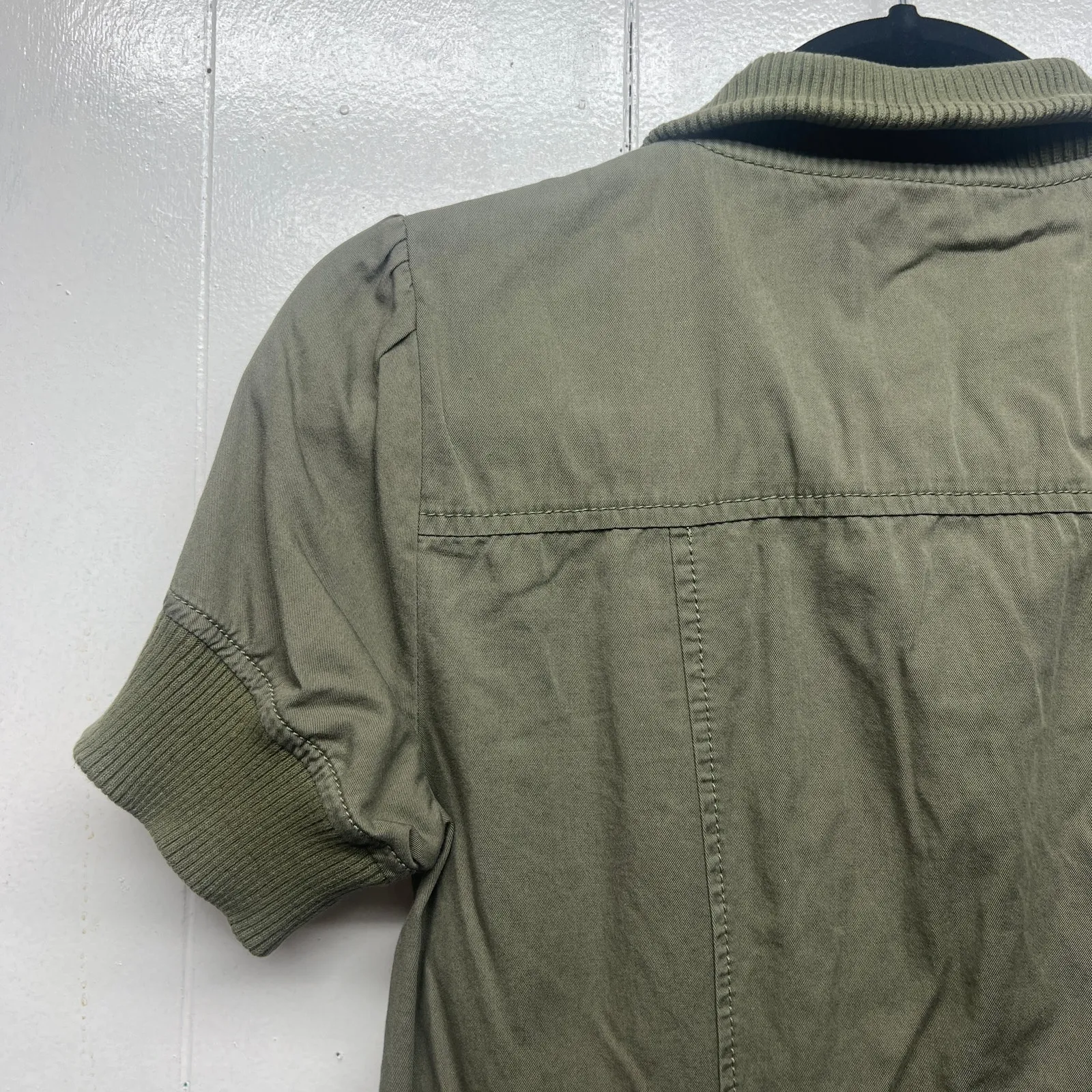 Rubbish Short Sleeve Jacket Womens Small Y2K Retro Preppy Grunge Dark Forest - Image 9