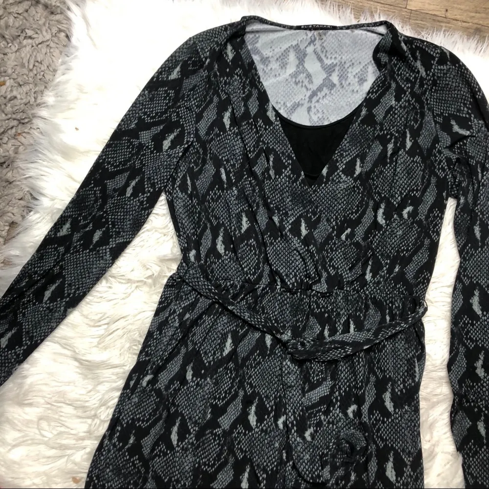 Elie Tahari Reptile Snakeskin Midi Wrap Dress size medium - Image 3