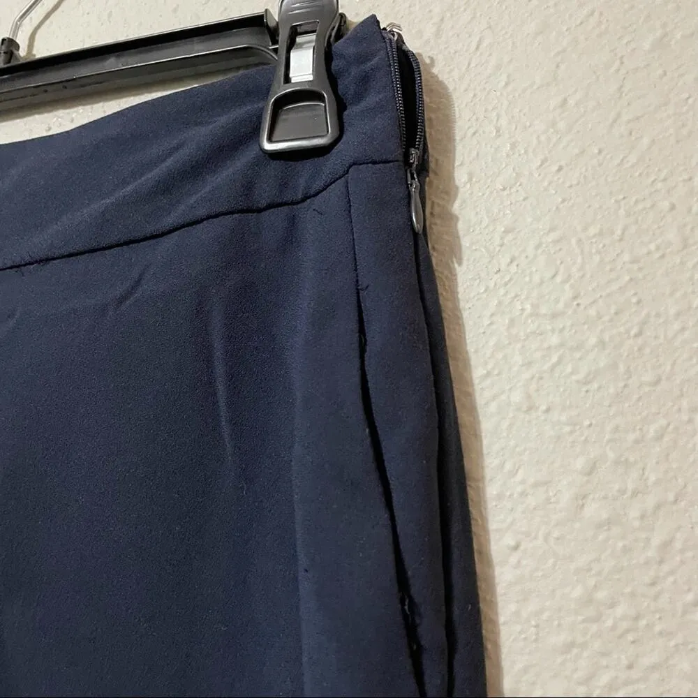 Banana Republic Blue Wide Leg Cropped Trouser Dress Pants Womens 0 Preppy - Image 2