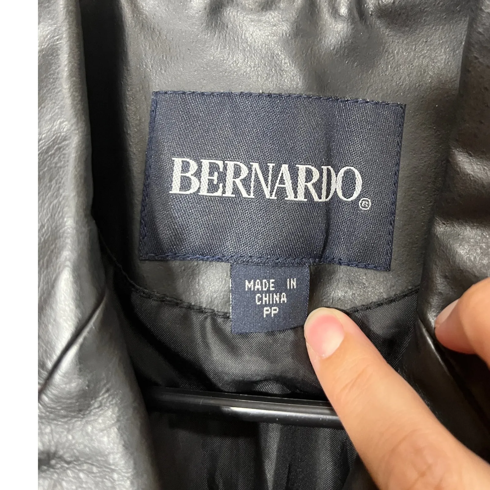 BERNARDO Womens Black Genuine Leather Double Breasted Jacket‎ Size PP - Image 5