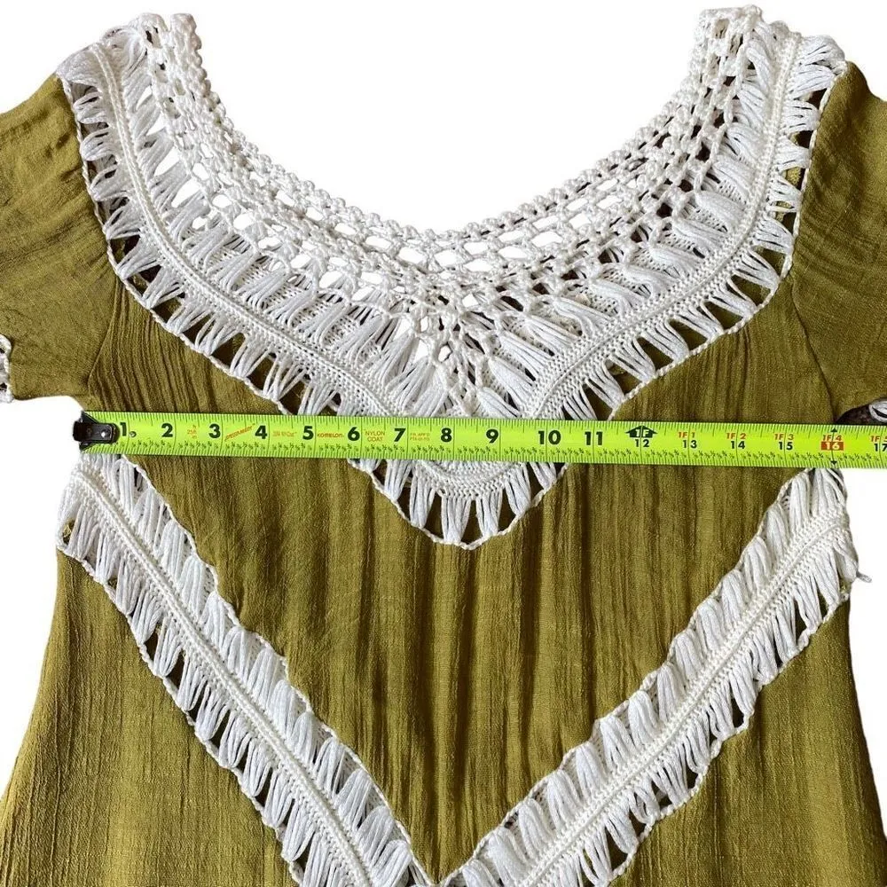 Wishlist Boho Chartreuse ￼Crochet Tunic Top - Image 5