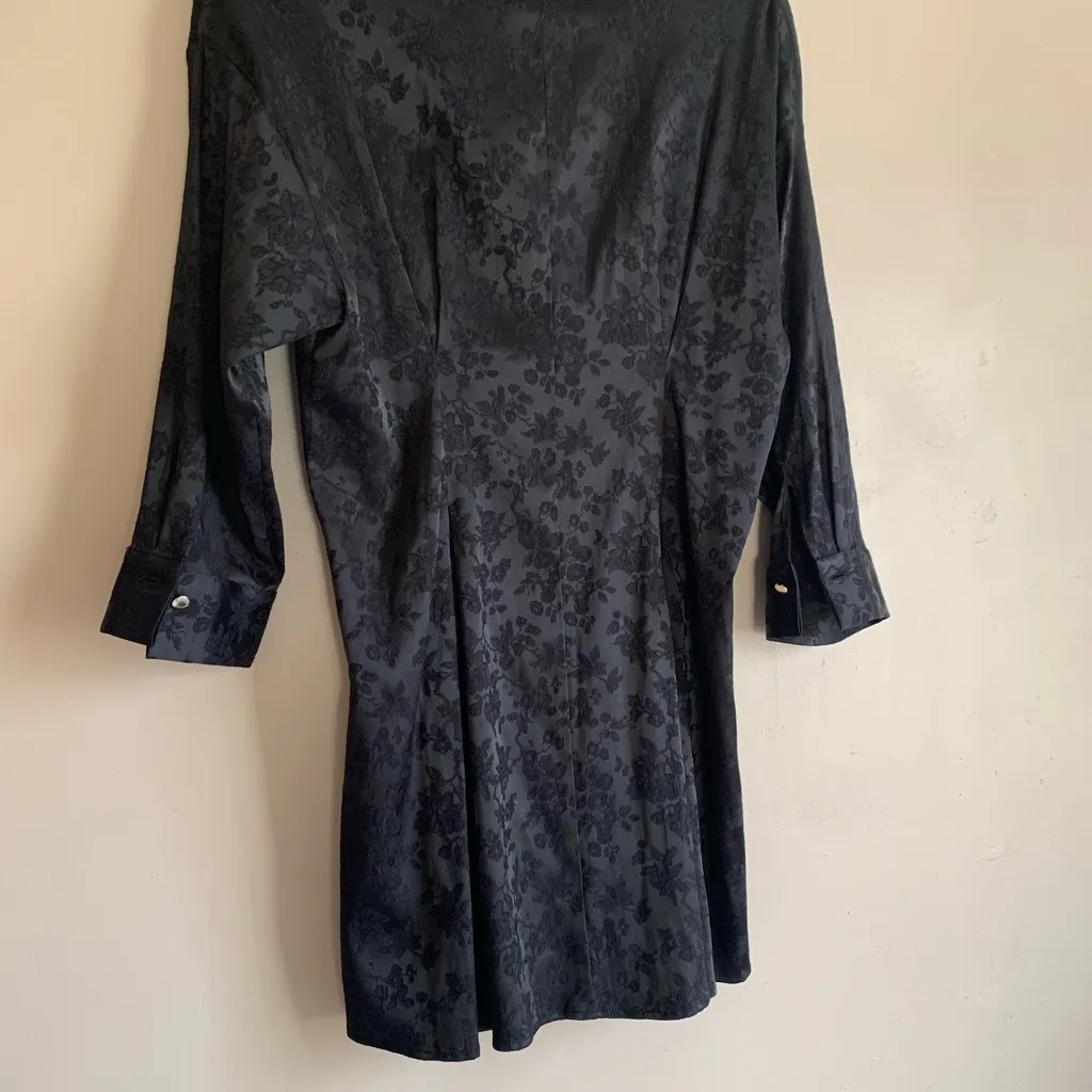 Zara Black Top Formal Floral Fashion Women Size Large Clothing - Image 4