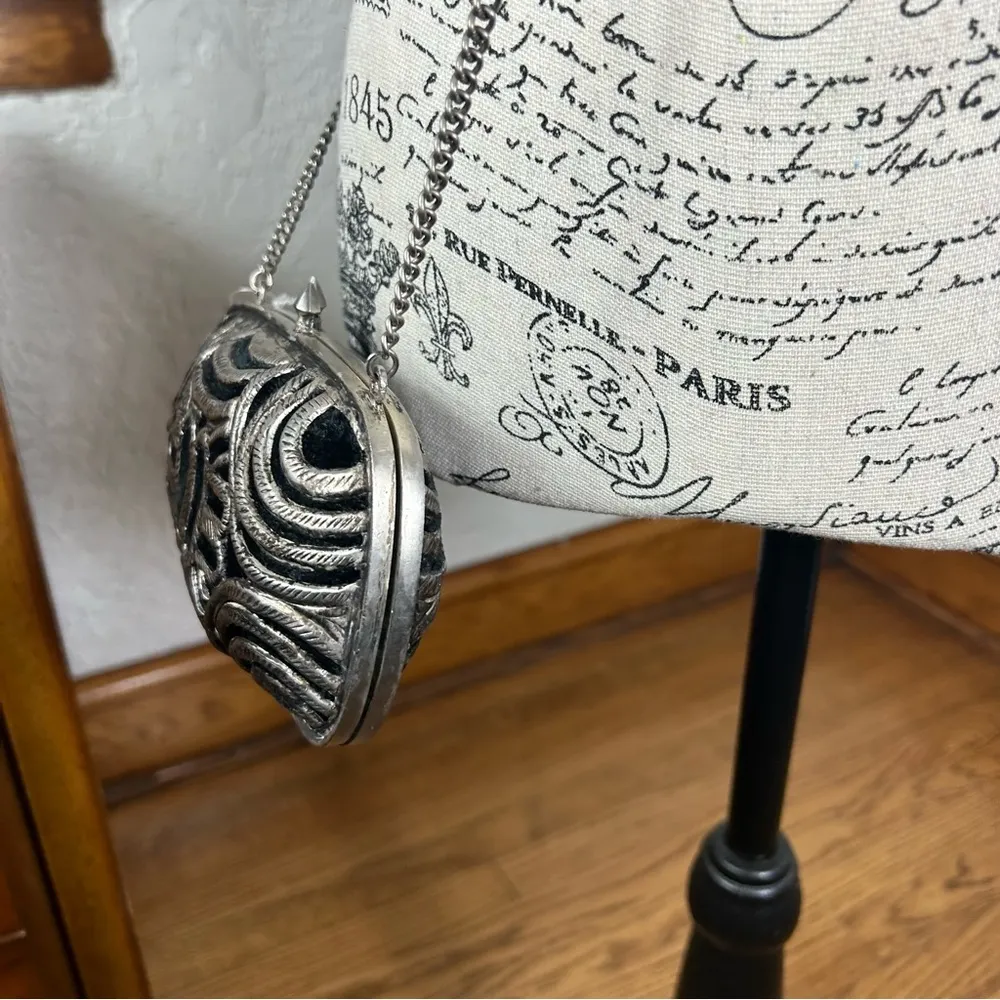 Free People | Metal Cage Silver Black Chain Crossbody Purse NWT - Image 12