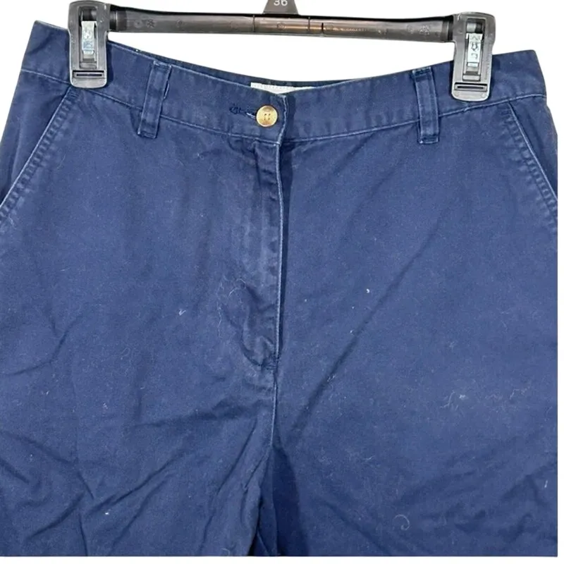 Sonoma Women's Navy Cotton Chino Walking Shorts Size 10 Casual Summer Blue - Image 6