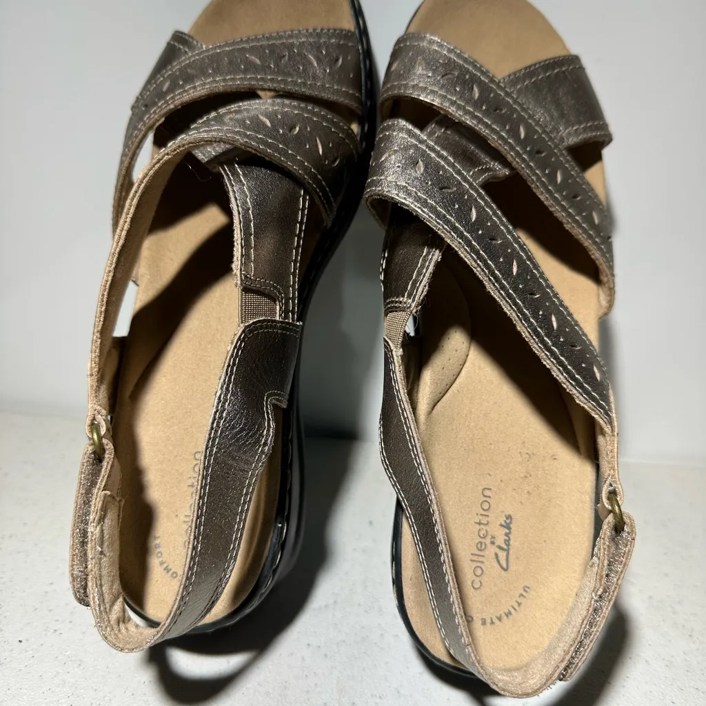 Clarks Lexi Owen Pewter Met Women’s Summer Sandals, Pewter Metallic, 9.5 M, Silver Size 10 - Image 6