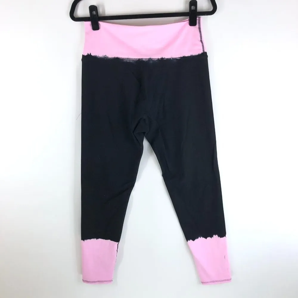 Electric & Rose Venice Leggings Color Block Stretch High Rise Black Pink XL - Image 5