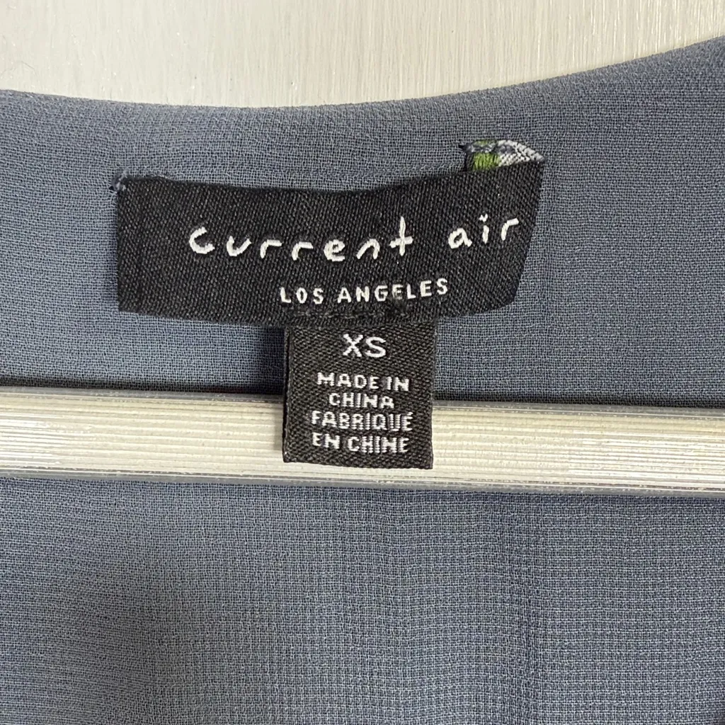 Current Air Stitch Smocking Silk Dress in Navy Blue W2054 Sz XS - Image 9