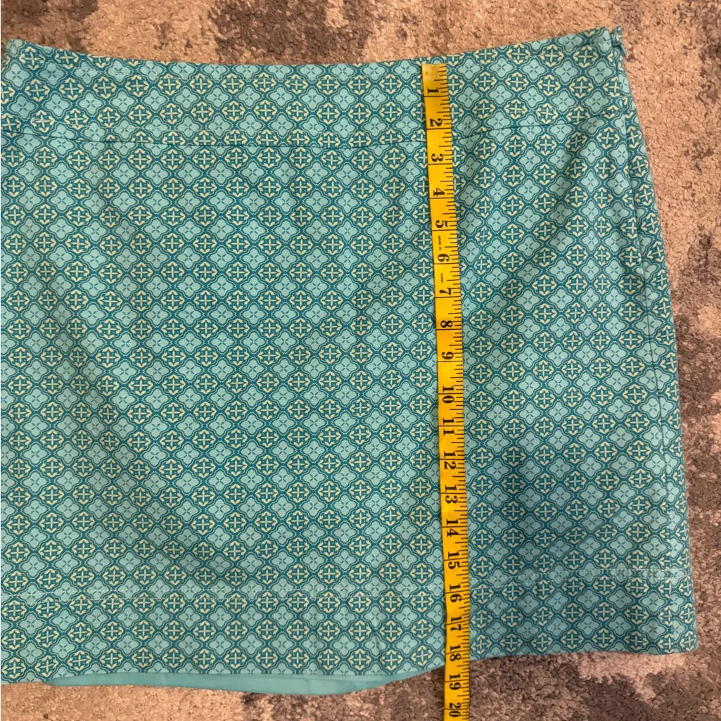 Talbots Aqua Patterned Mini Skirt - Image 6