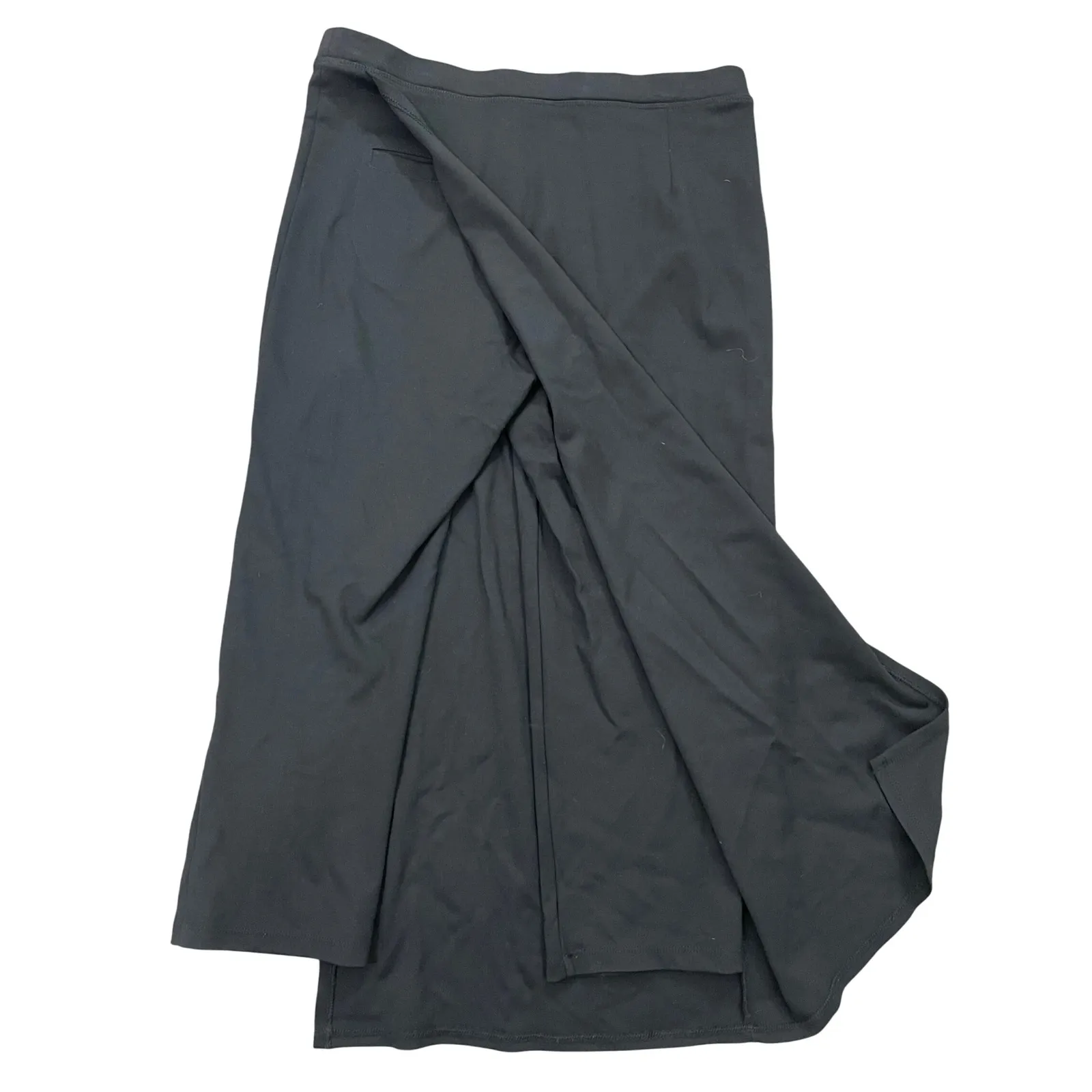 Betabrand The Sassiest Pants Overlay Combo Black Wrap Maxi Skirt Pants Size M - Image 5