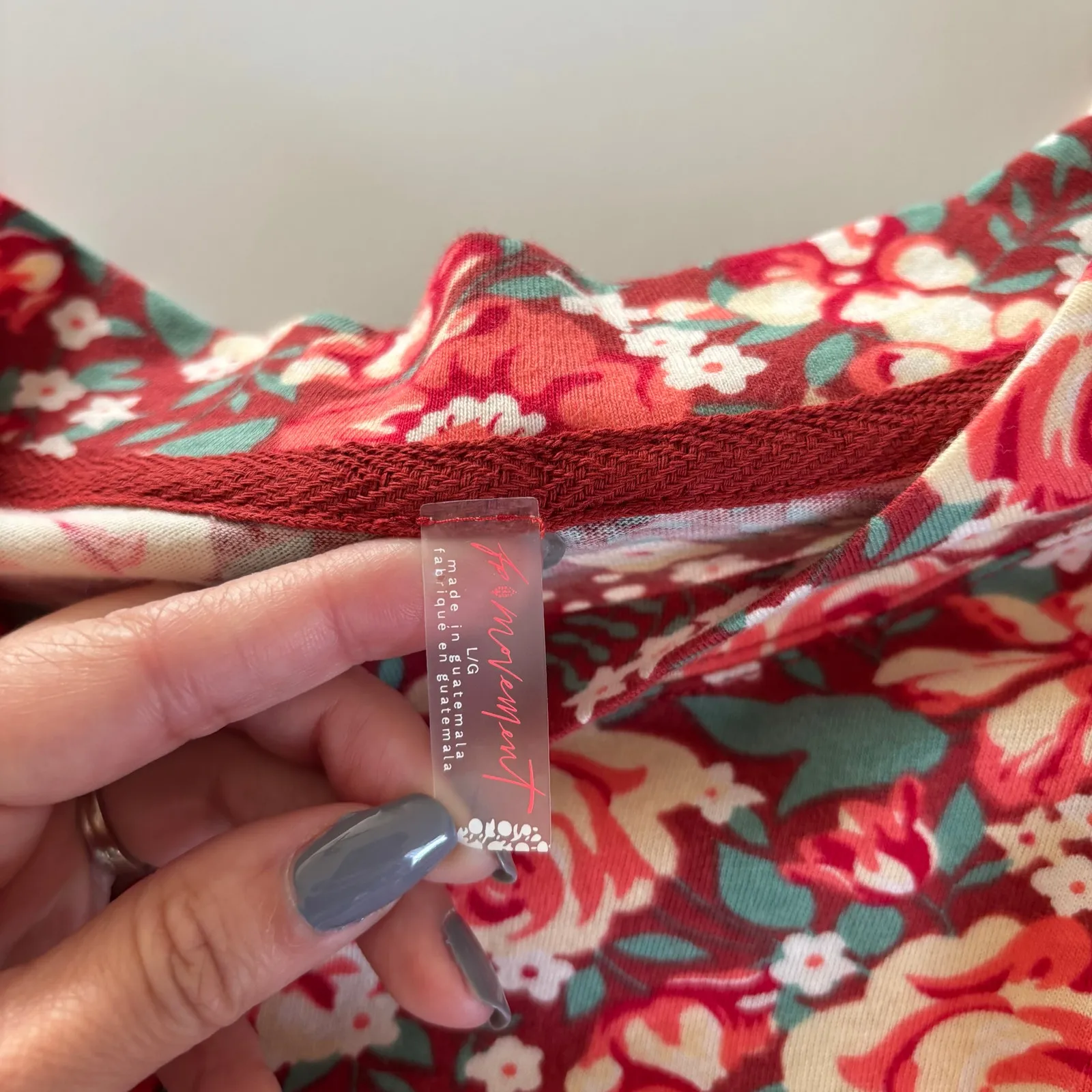 Free People Movement Inspire Floral Printed Layer Long Sleeve Top Women’s Large - Image 3