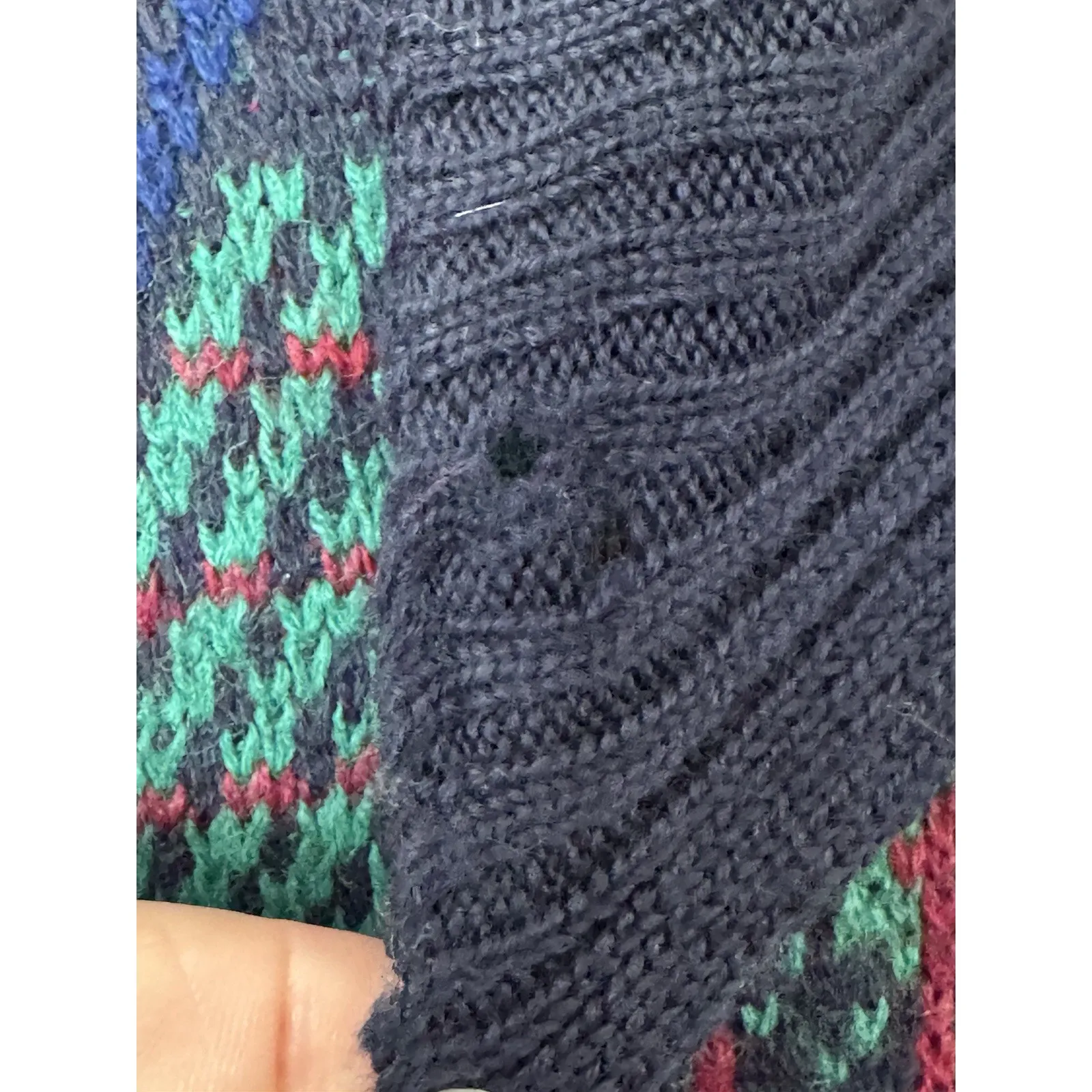 White Wheeler & Martha 100% Wool Collared Vintage Plaid Sweater Womens Large Green - Image 5