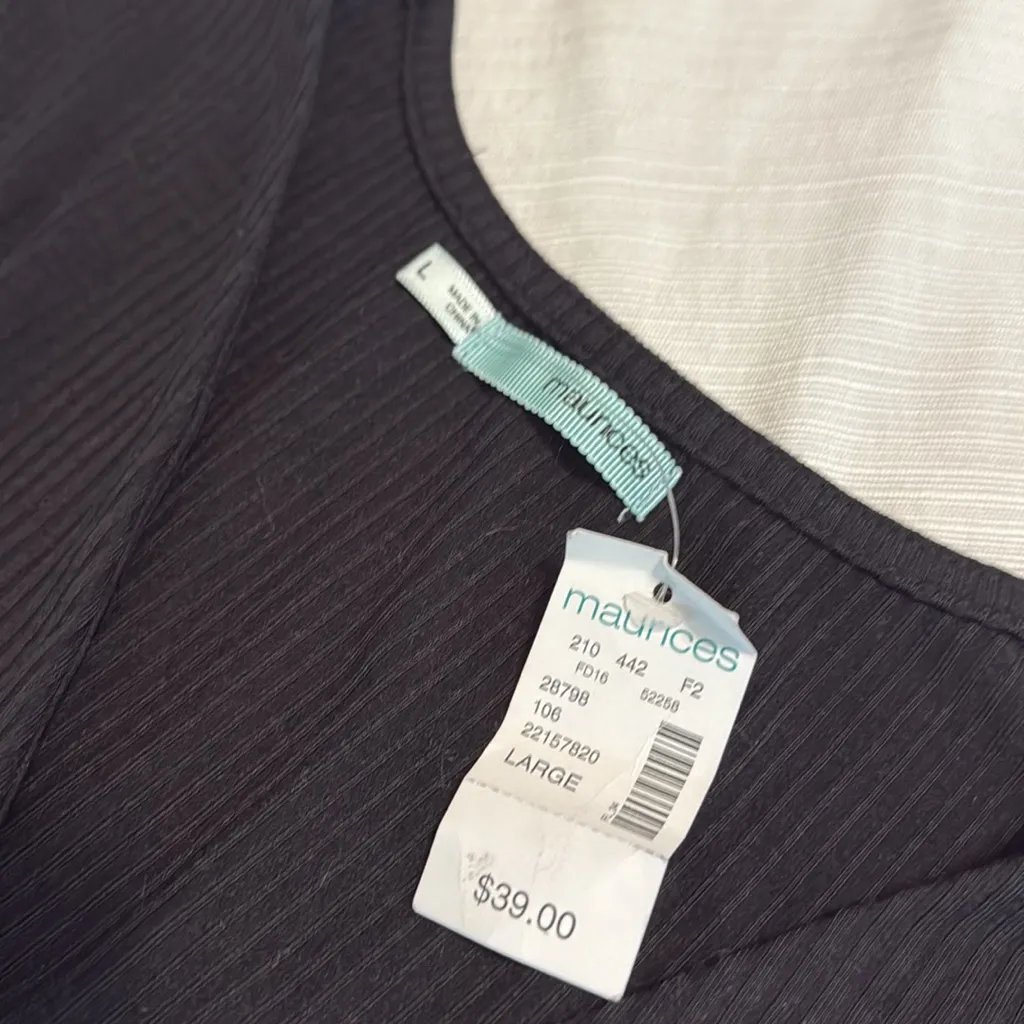 Maurices Charcoal Pinstripe Long Sleeve Dress NWT - Image 2