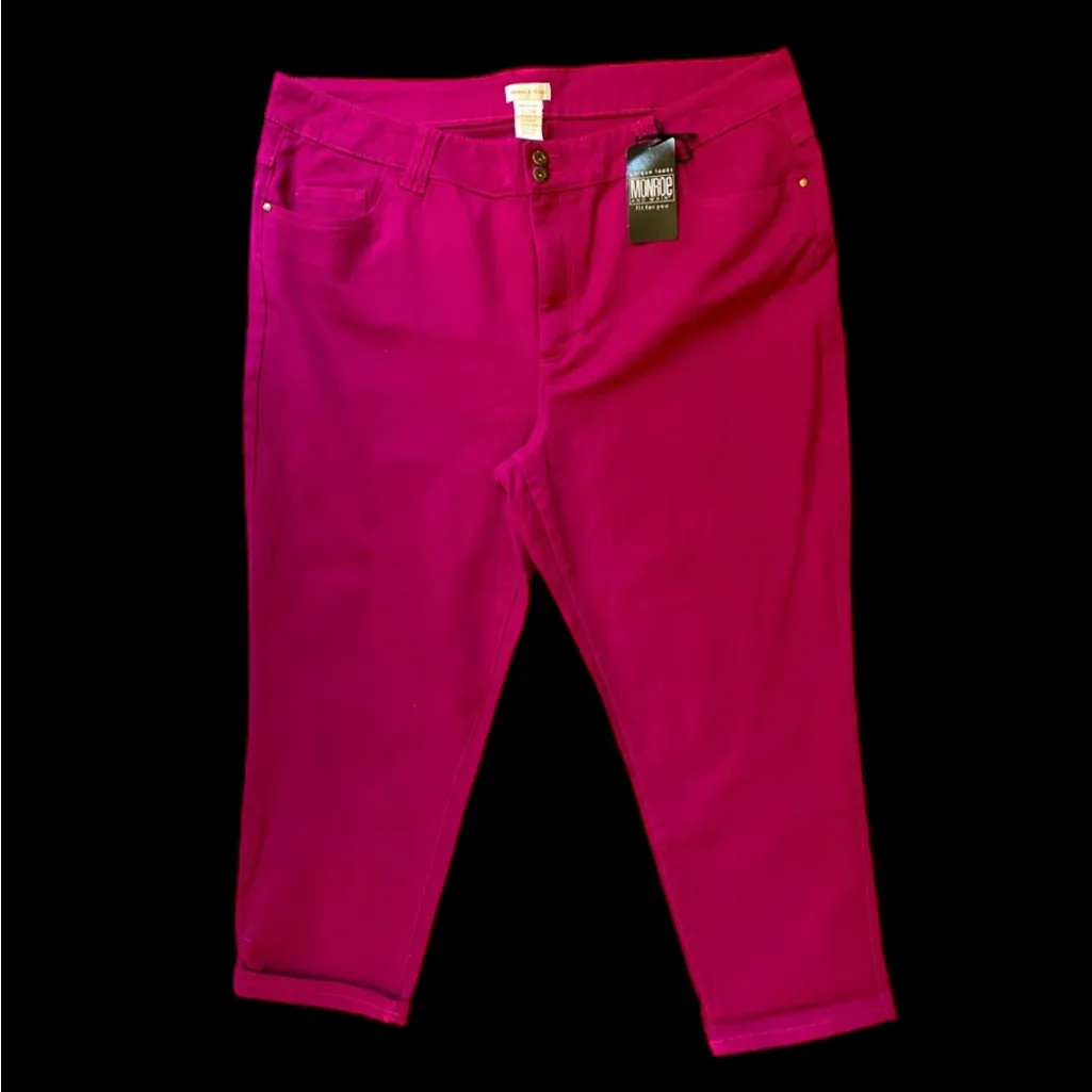 Monroe &‎ Main Plus Size Magenta Jeans Size 24W Pink - Image 12