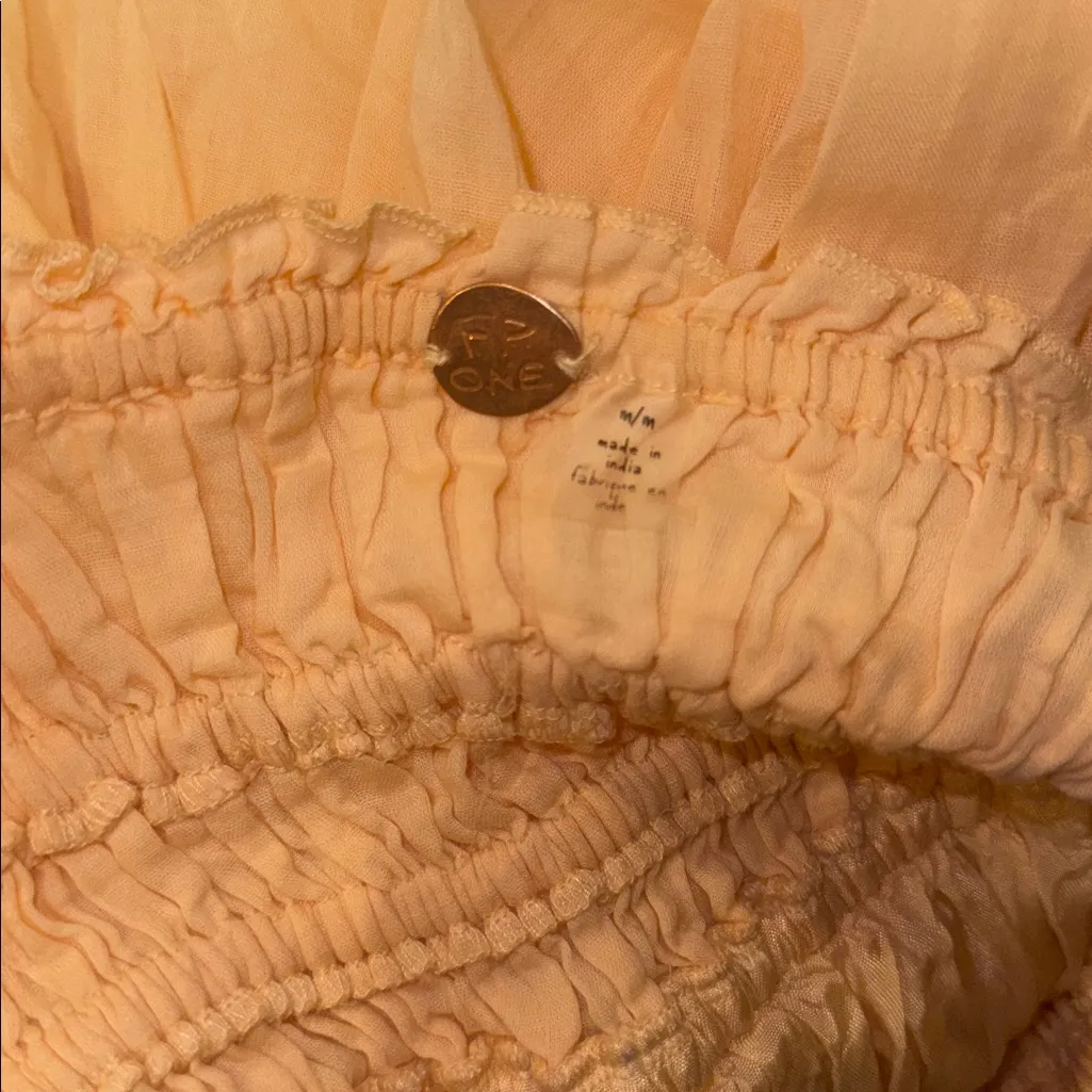 NWOT Free People Peach Delia Slip Sun Dress Spaghetti Straps Peach Sz M - Image 7