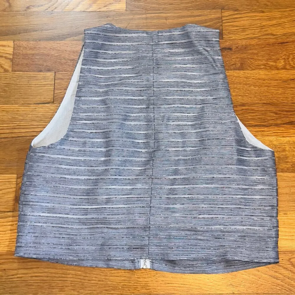 Rachel Rachel Roy Women’s 0 Seaside Striped Zipper Crop Top Shirt Corporatecore Blue - Image 5