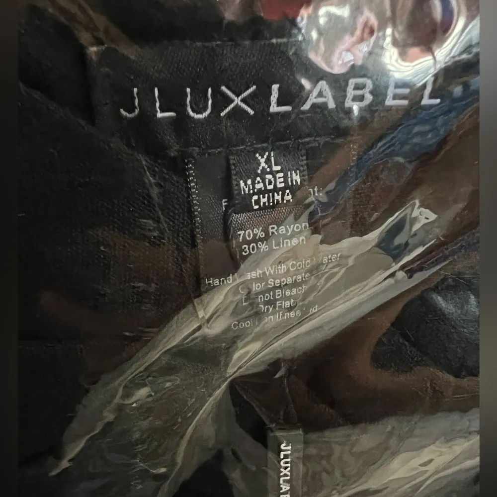 LUXLABEL BLACK SPRING RUCHED LINEN SKIRT - Image 4