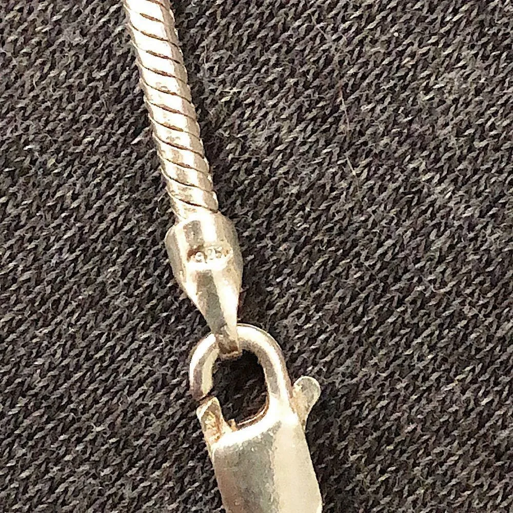 Vintage Marcasite Mother of Pearl Sterling Silver Teardrop Necklace - Image 8