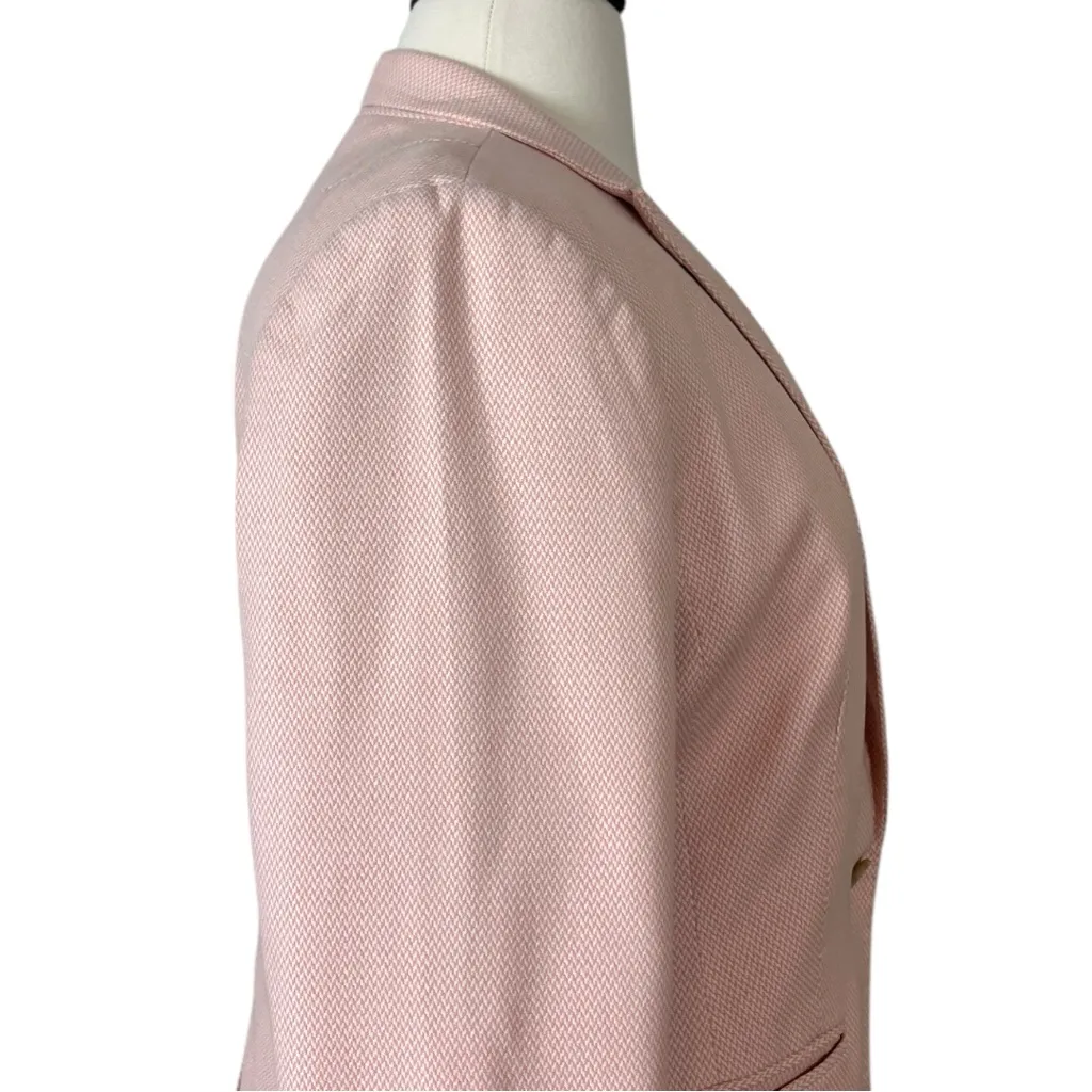 Talbots Blazer Notch Lapel Single Button Knit Peach White Women’s Plus Size 16 - Image 7