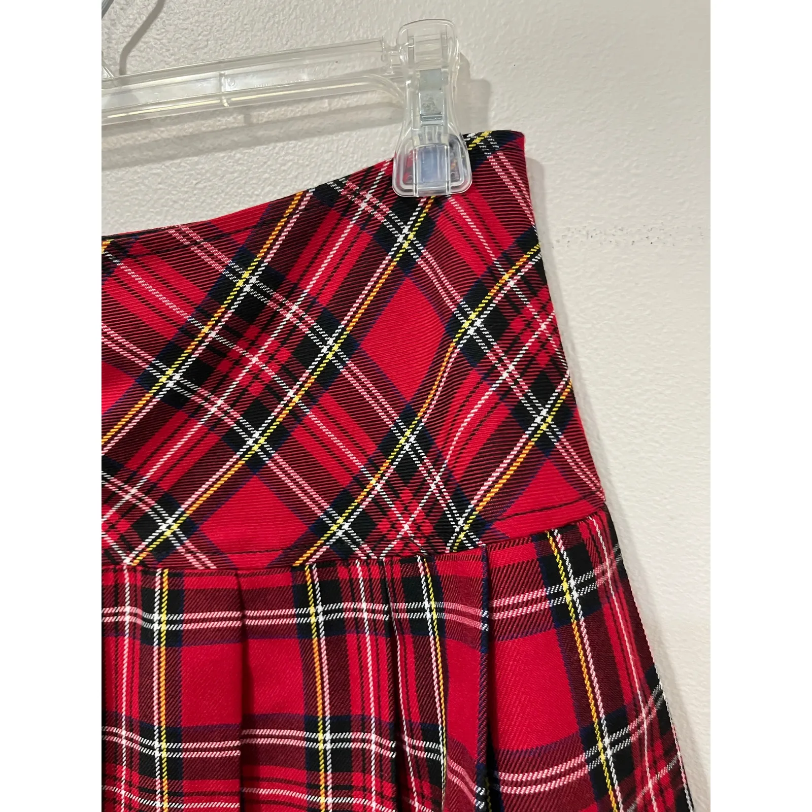 Royal Bones By Daang Red Plaid Dark Academia Grunge Mini Skirt Y2K Alt Size M - Image 5
