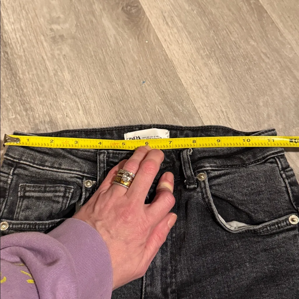 🖤Zara Washed Black Slit Jeans•Size:2🖤 - Image 5