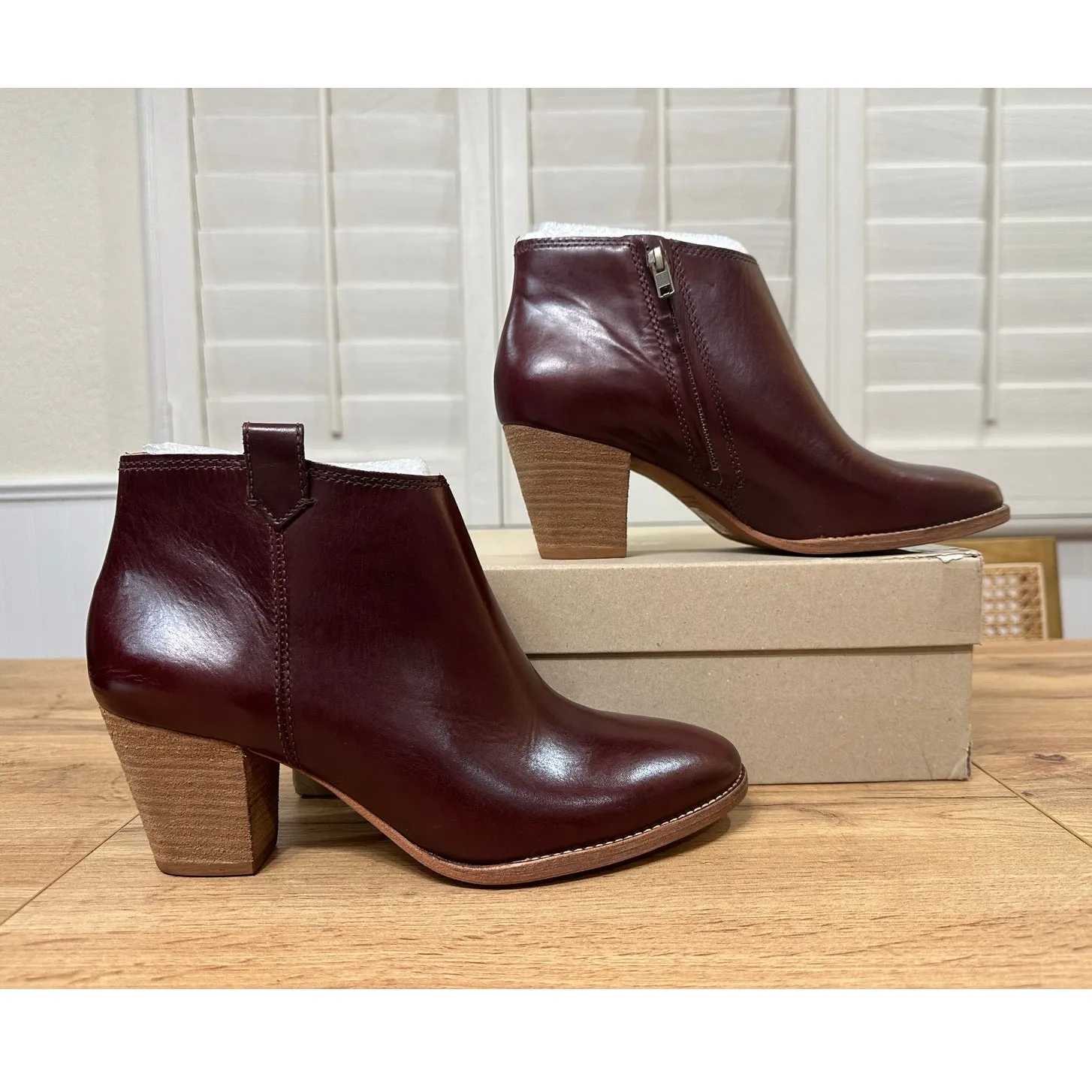 Madewell The Billie Boot Cabernet Red Leather Size 9 NIB Modern Dressy Office - Image 2