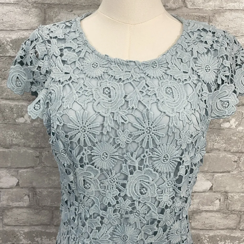Lulu's Romance Language Light Blue Backless Lace Dress Size L - Image 3