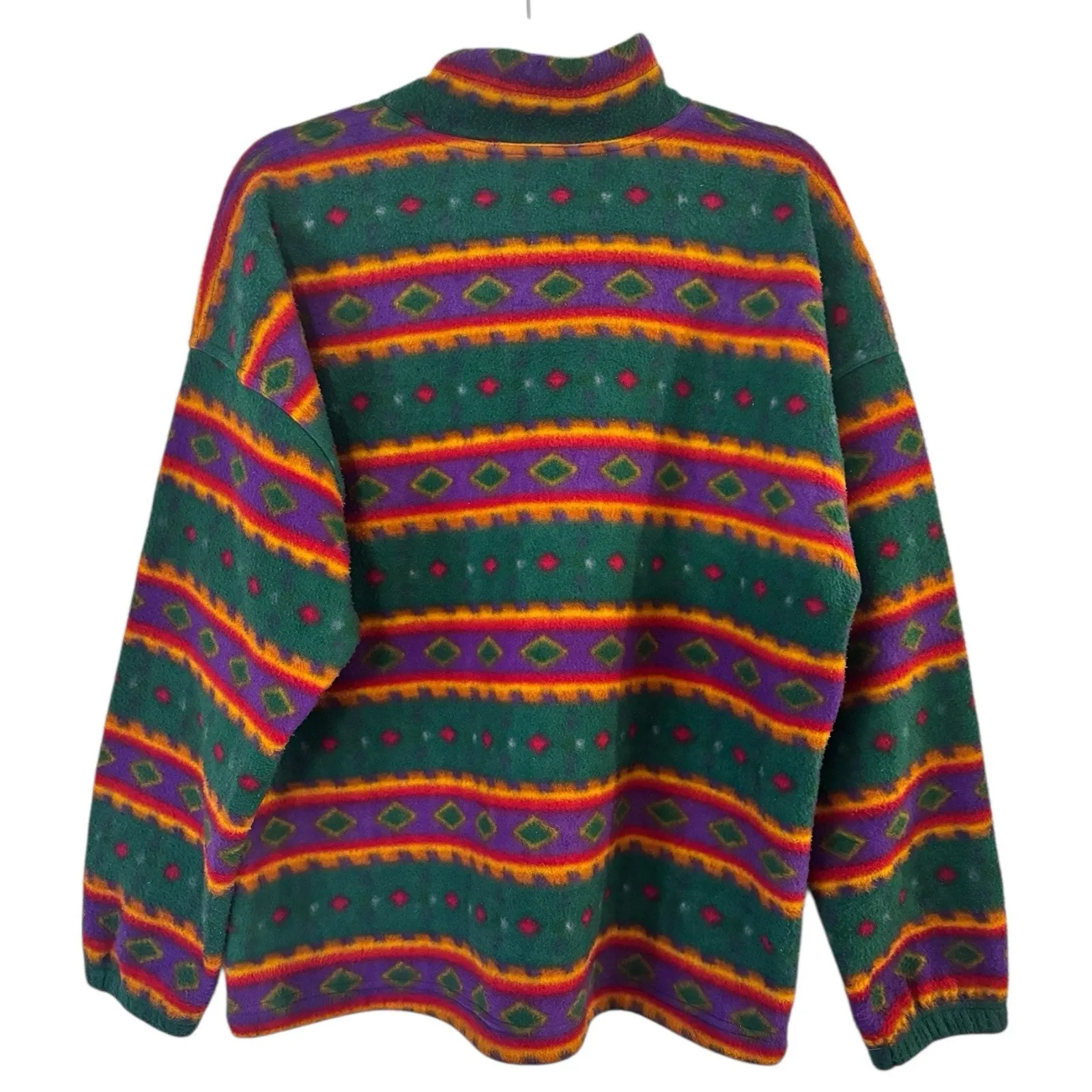 Westport LTD Southwestern Print Fleece Mock Neck Pullover Sweater Vintage MED - Image 2