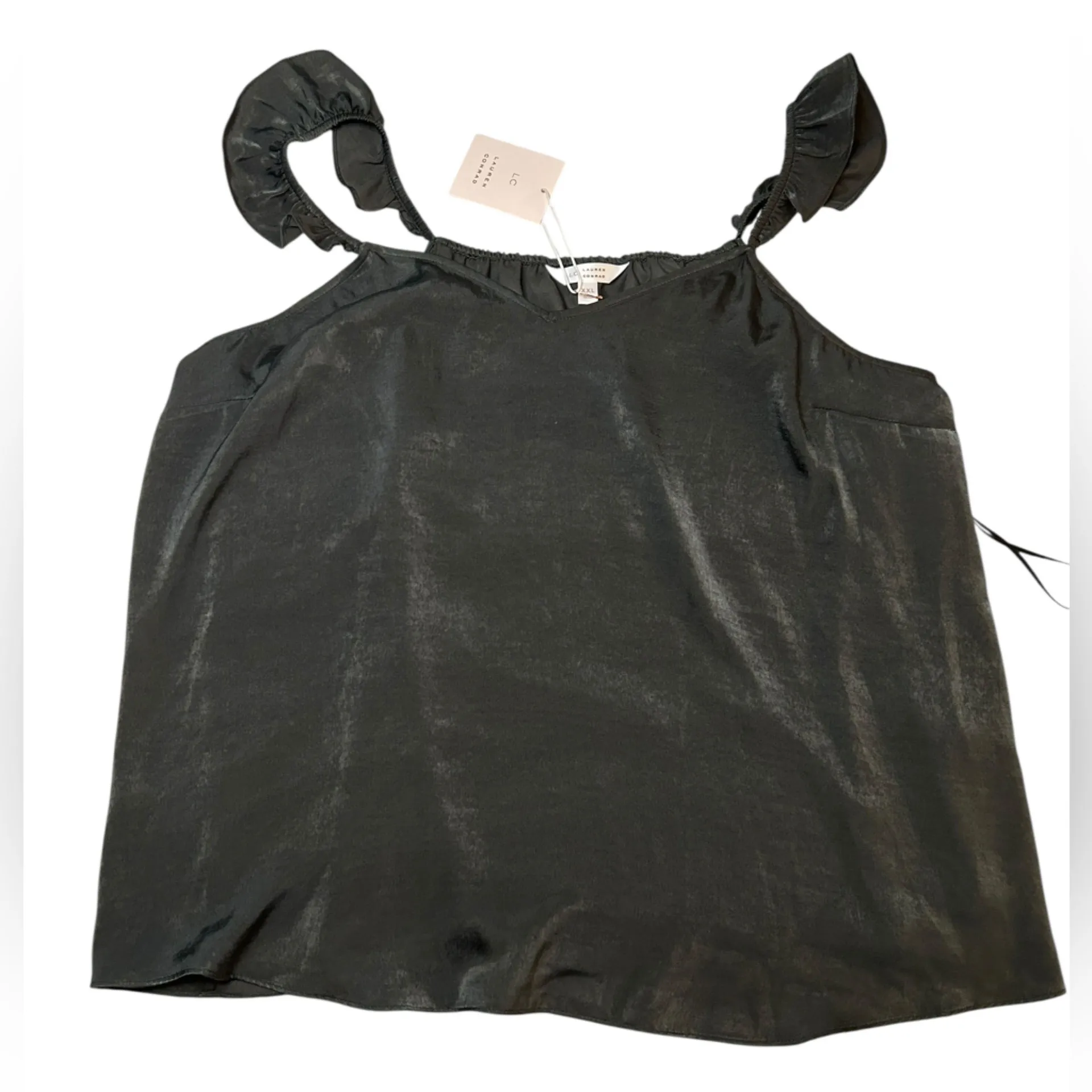 NWT LC Lauren Conrad Scalloped Ruffled Tank Top – 2XL • Sleeveless Blouse - Image 2