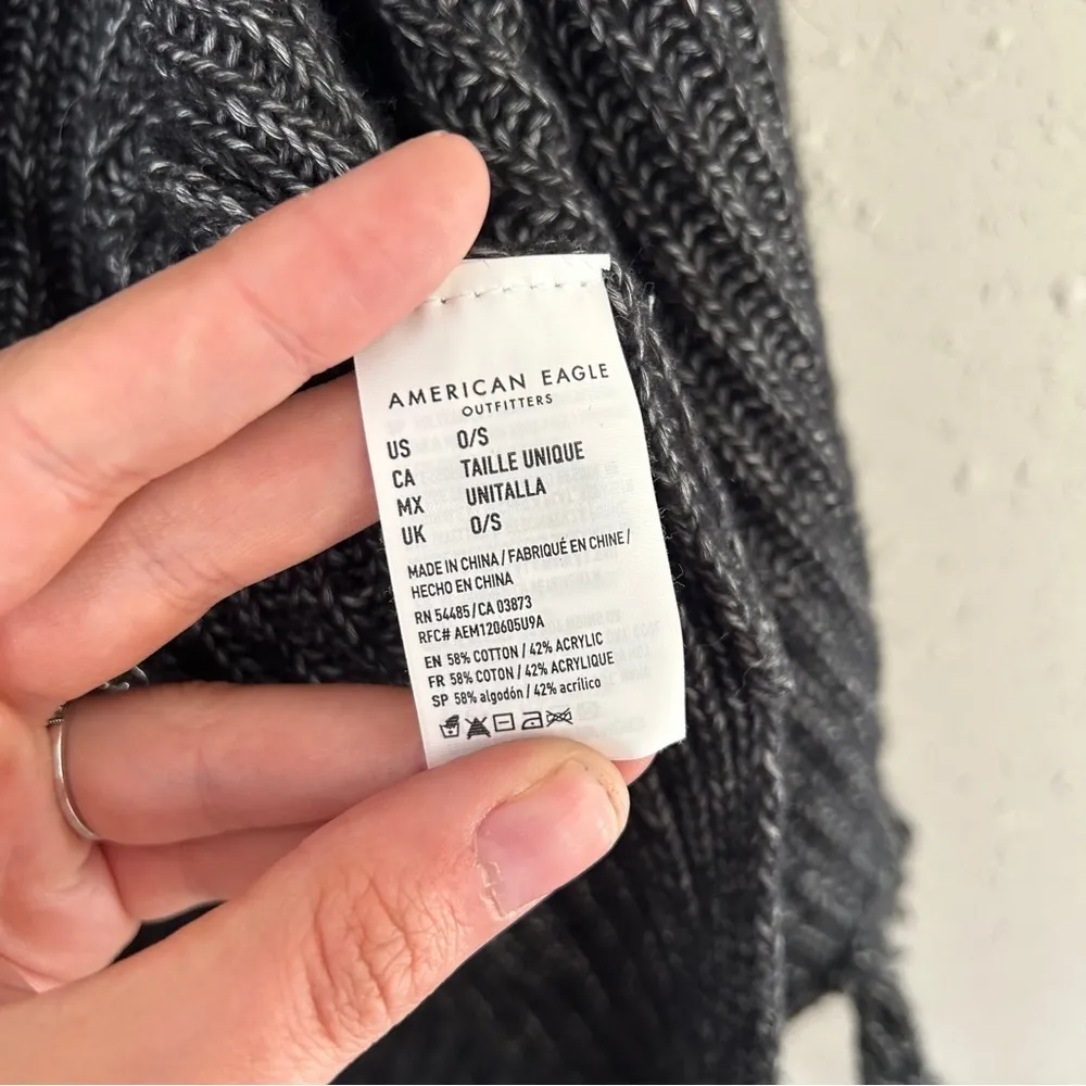 NWT American Eagle Outfitters Grey Shawl Casual Comfy Sweater Cardigan One Size - Image 2