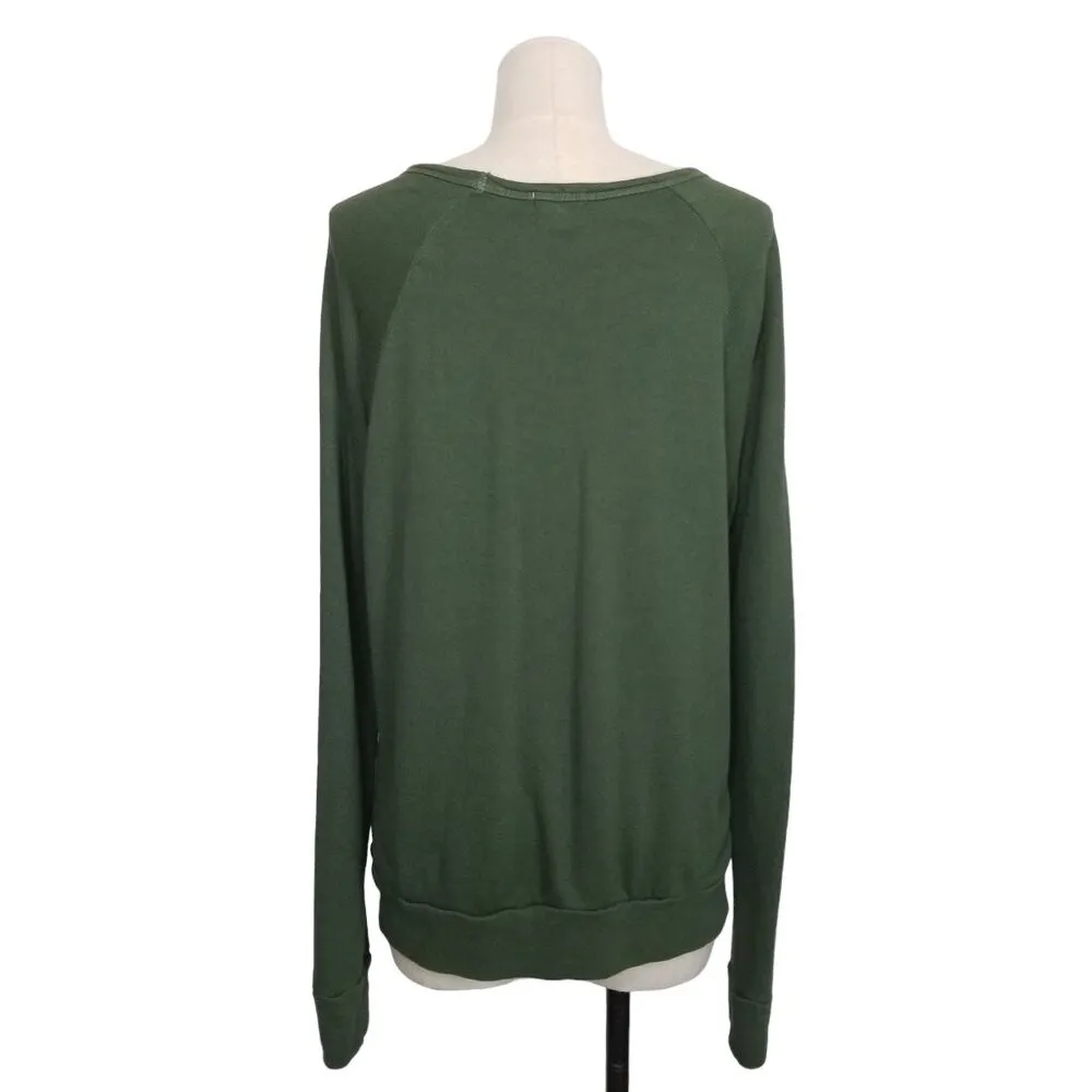 Sundry Heart Print Green White Sweatshirt Sz 2 - Image 4