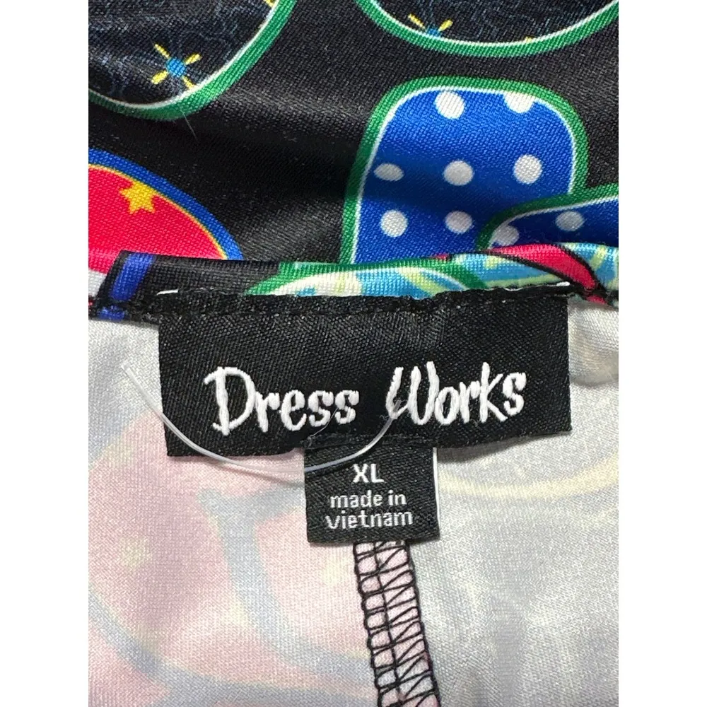 Dress Works Sleeveless Tank Dress Colorful Flip Flops Print XL Black - Image 3