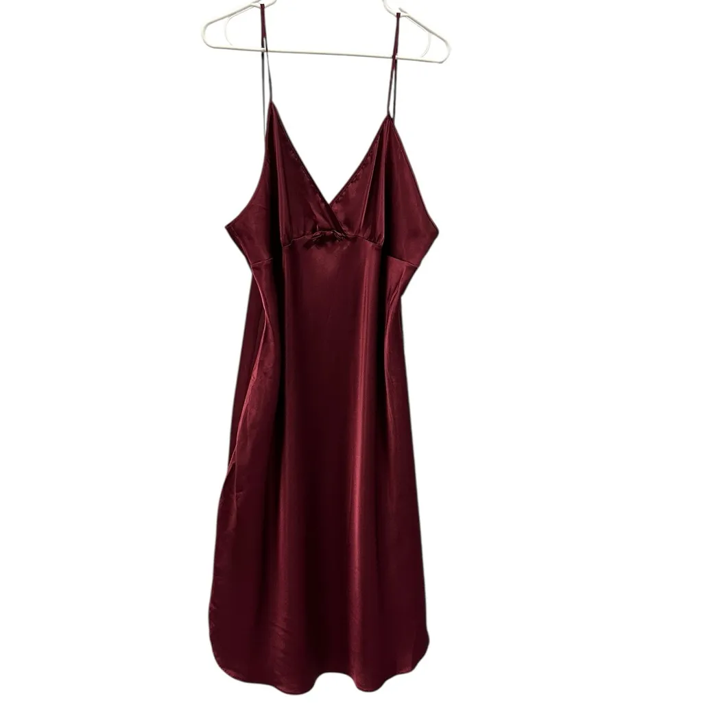 Vintage Heather Nicole By Cinema Etoile Burgundy Slip Dress Nightgown Womens 2X Red - Image 7
