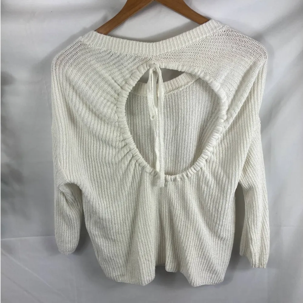 Express ribbed knit open back sweater S - Image 6