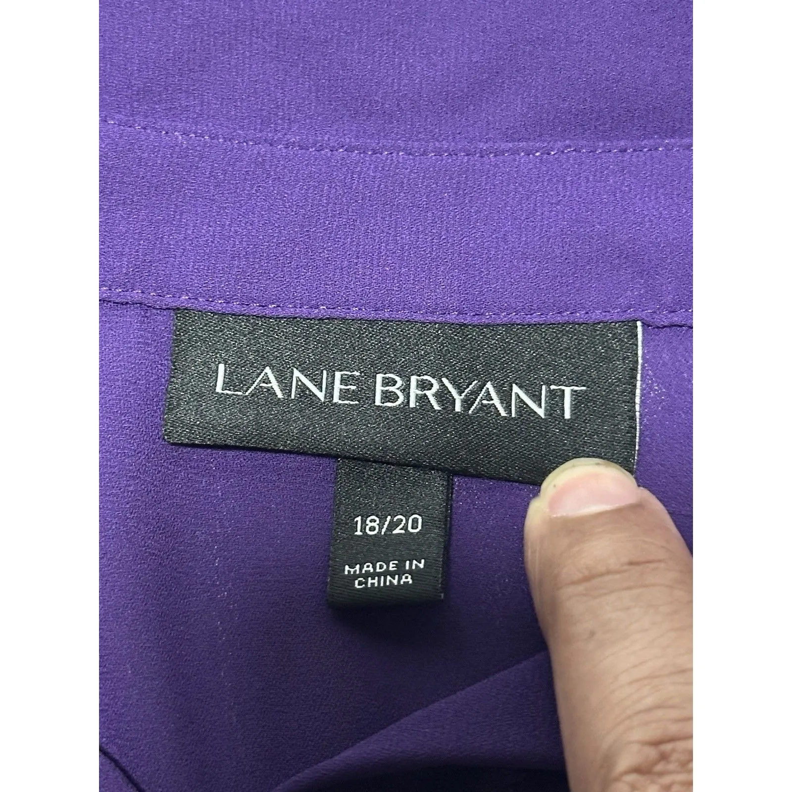 Lane Bryant Womens Purple Long Sleeve Button Up Blouse Size 18/20 - Image 4
