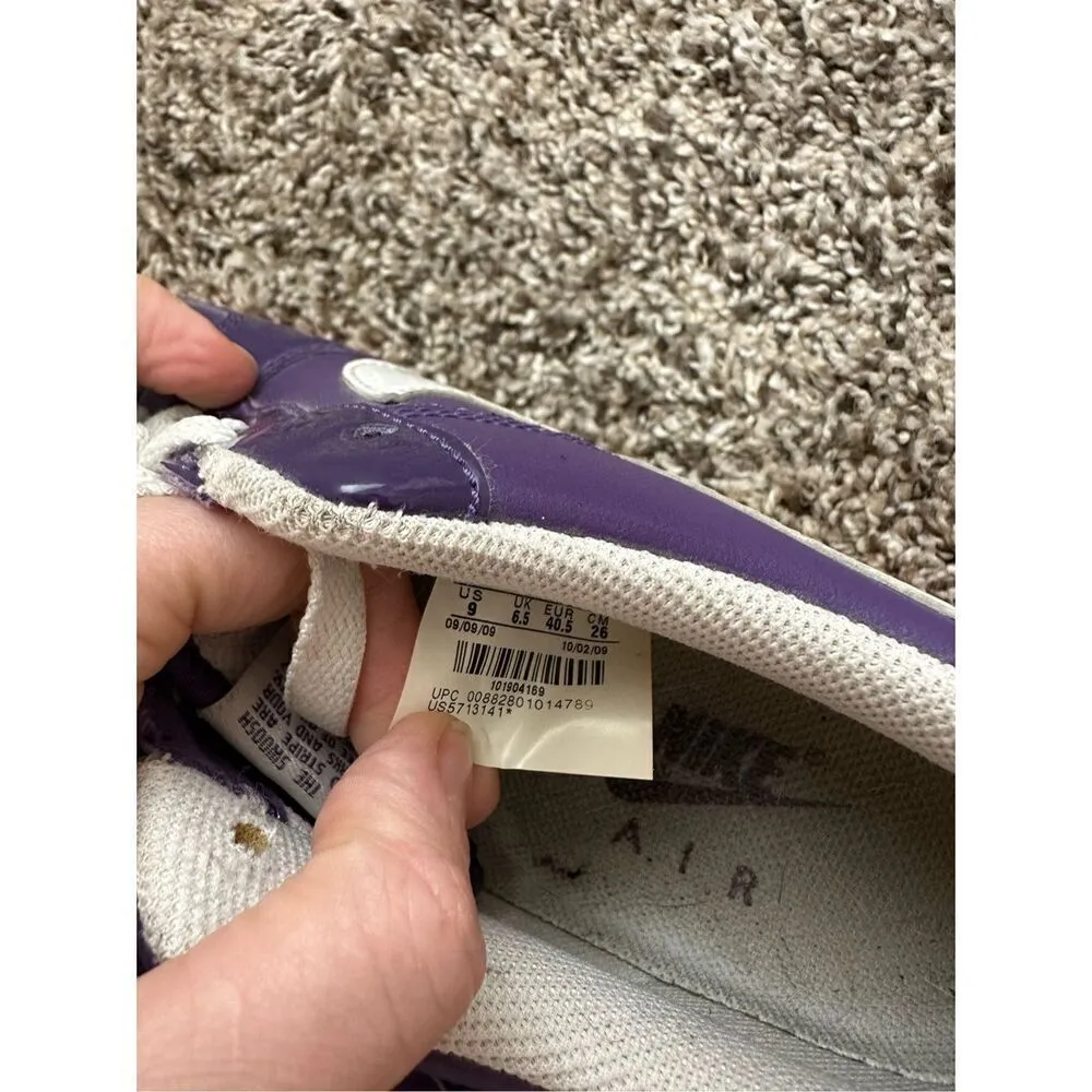 Nike Air Force 1 Womens 8.5 Purple '07 Club Patent Leather 315115-514 - Image 9