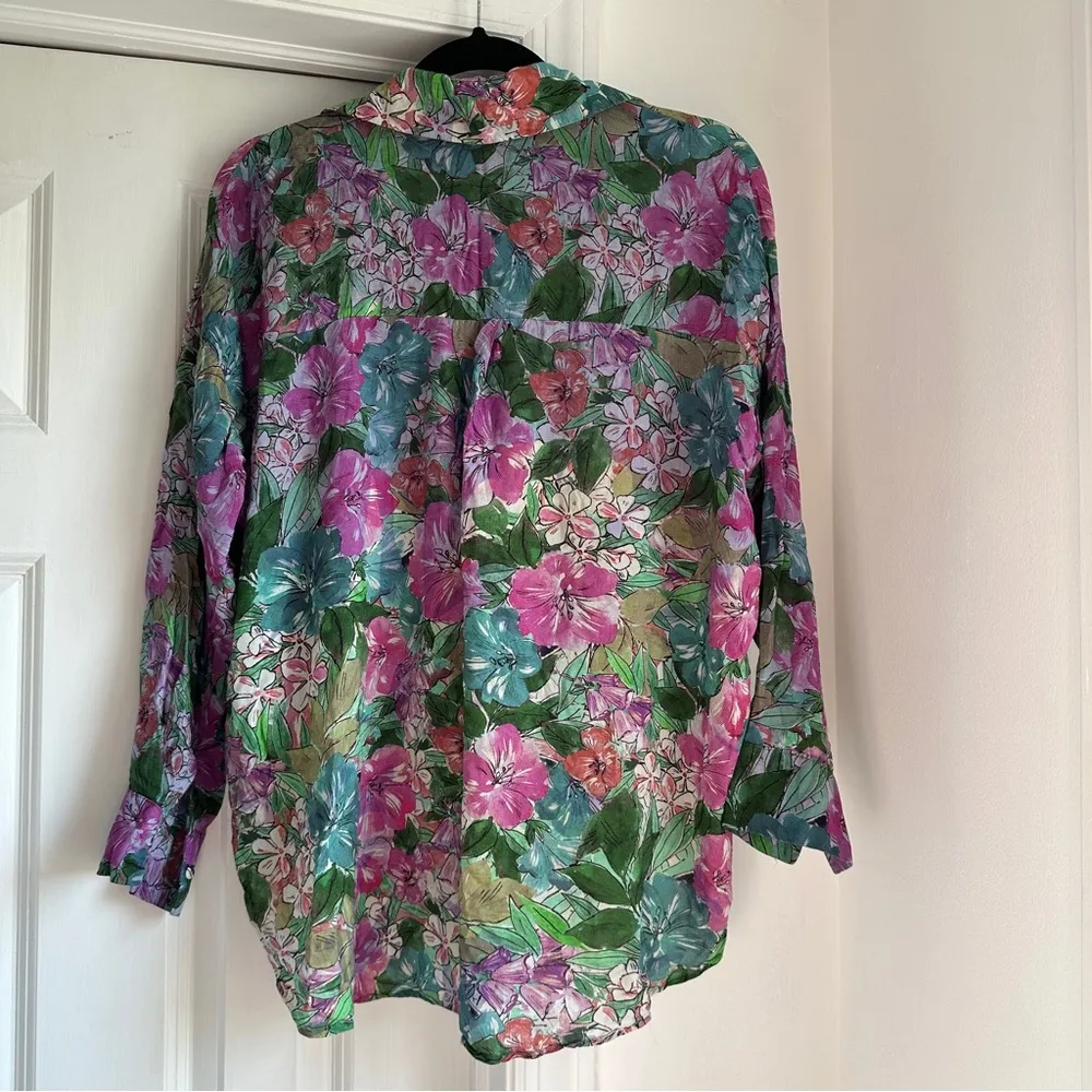 Zara Floral Button Up Shirt - Image 2