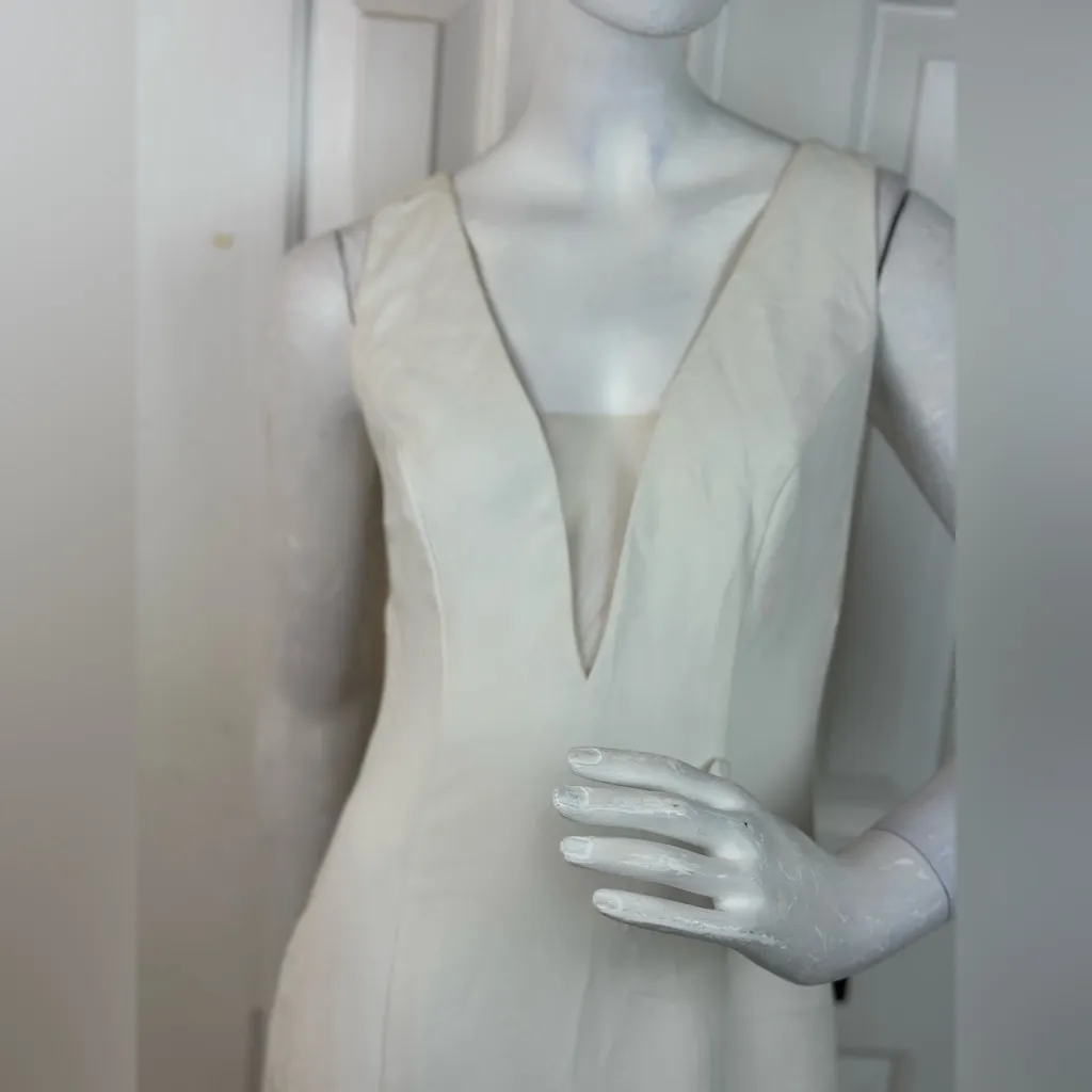 RUE DE SEINE Elegant Cream Sleeveless Dress Size 10 White - Image 11