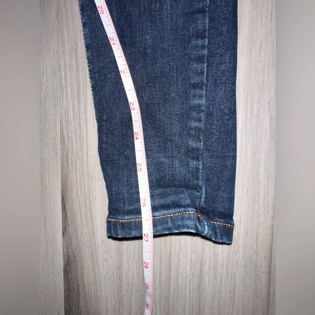 Old Navy Blue Denim Jean Material Rockstar Stretch  Jeggings Stretch Waist 4R - Image 4