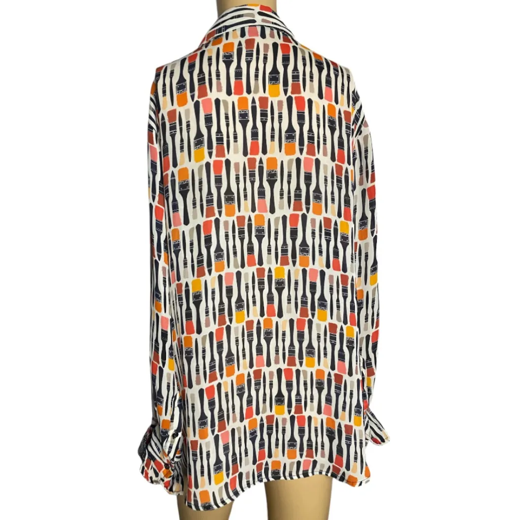 NIC+ZOE Paintbrush Print Blouse
Size L - Image 6