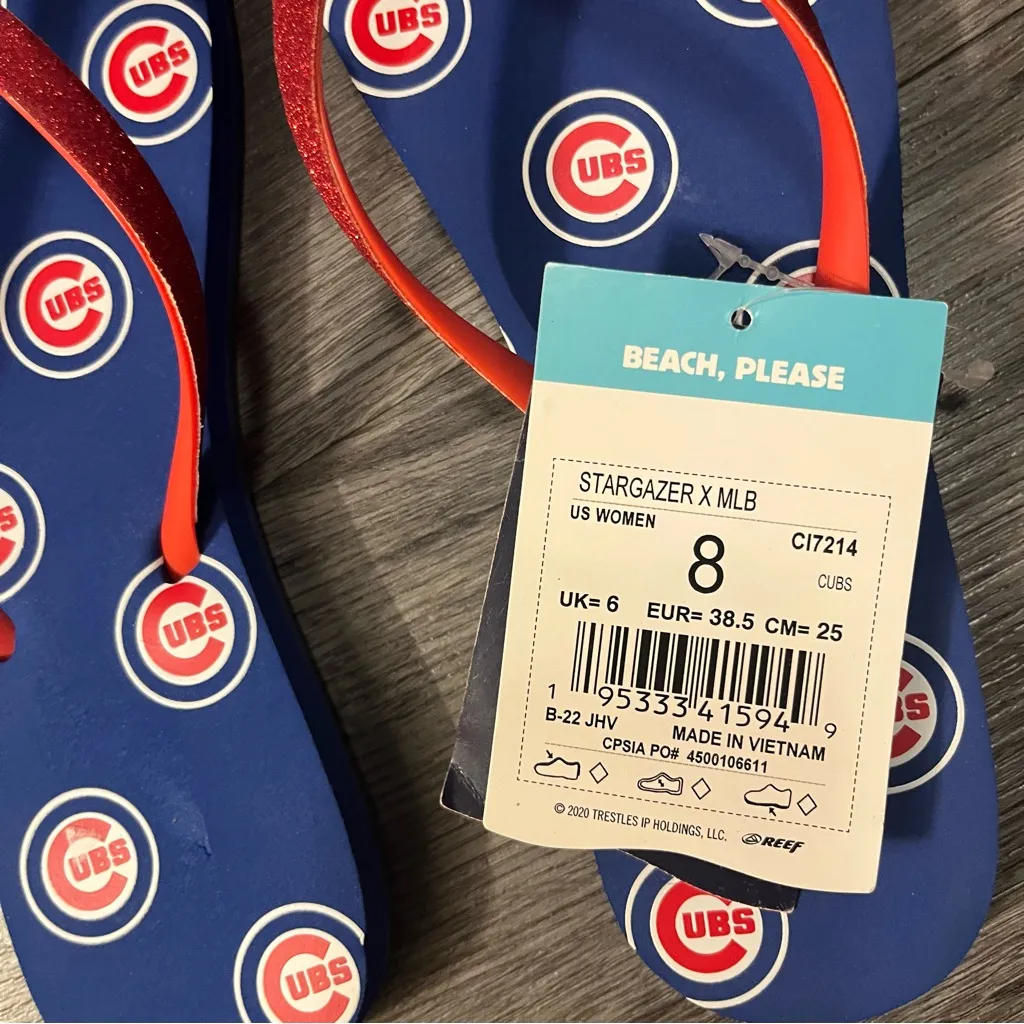 REEF Women's Chicago Cubs  Stargazer Flip Flops NWT - Image 10