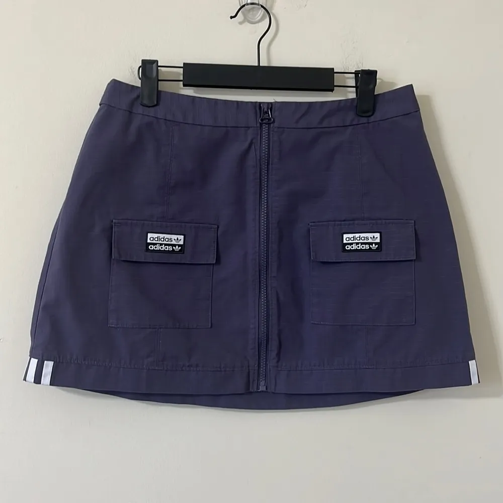 Adidas Originals Reveal Your Voice Ripstop Zip-Front Mini Skirt Purple Size M - Image 4
