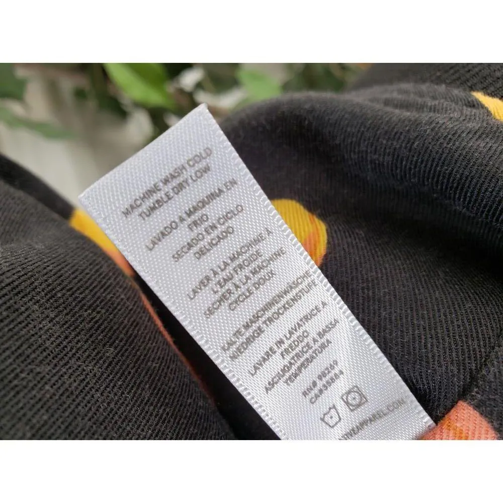 Alternative Bomber Jacket Women M Black Peach Print Lightweight Zip Front - Image 10