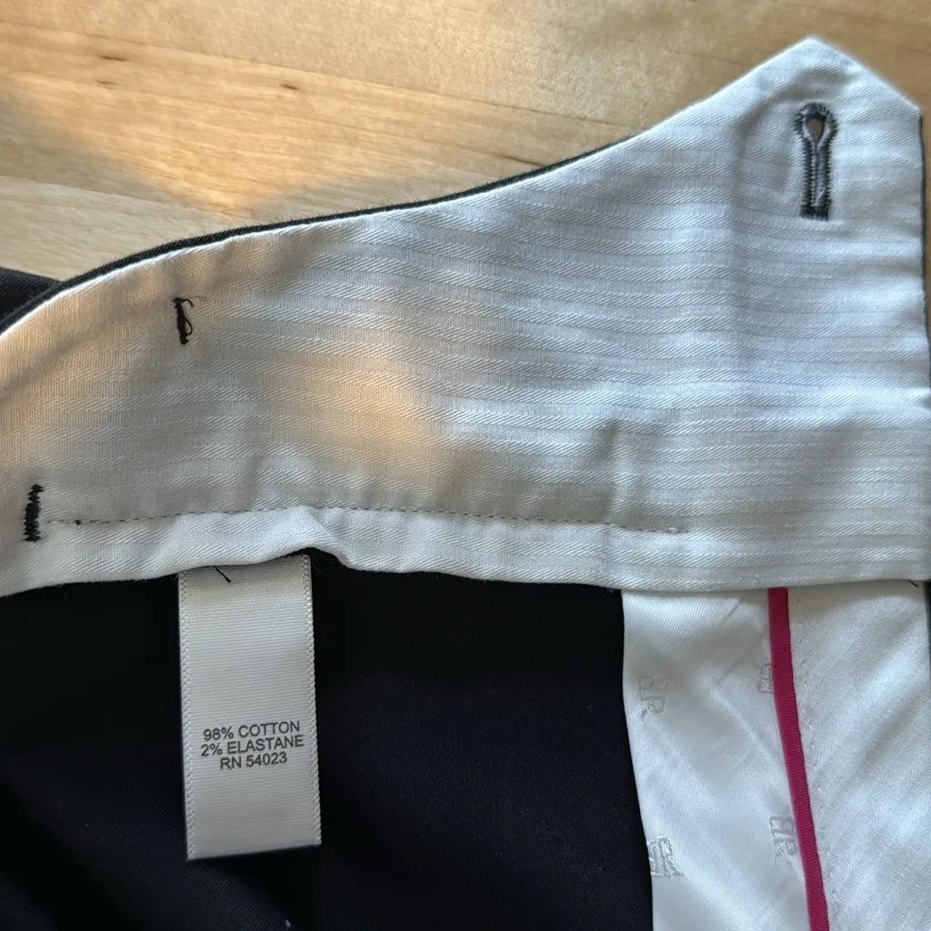 Banana Republic Hampton Cropped Capri Mid-Rise Black Woven Career Dress Pant Tro - Image 8