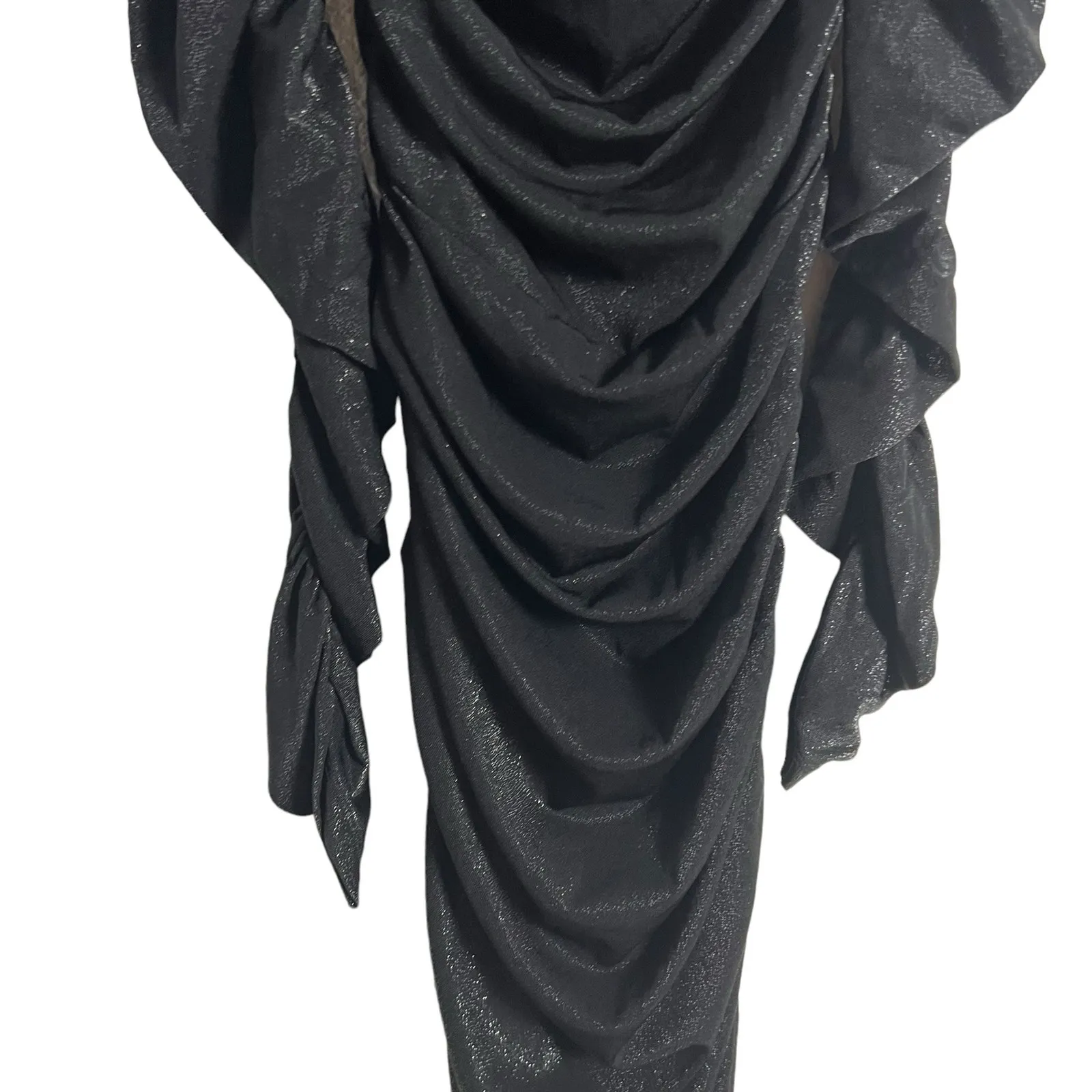 Bronx & Banco Amara Black Ruched Long Sleeve Off the Shoulder Midi Dress Size 4 - Image 6